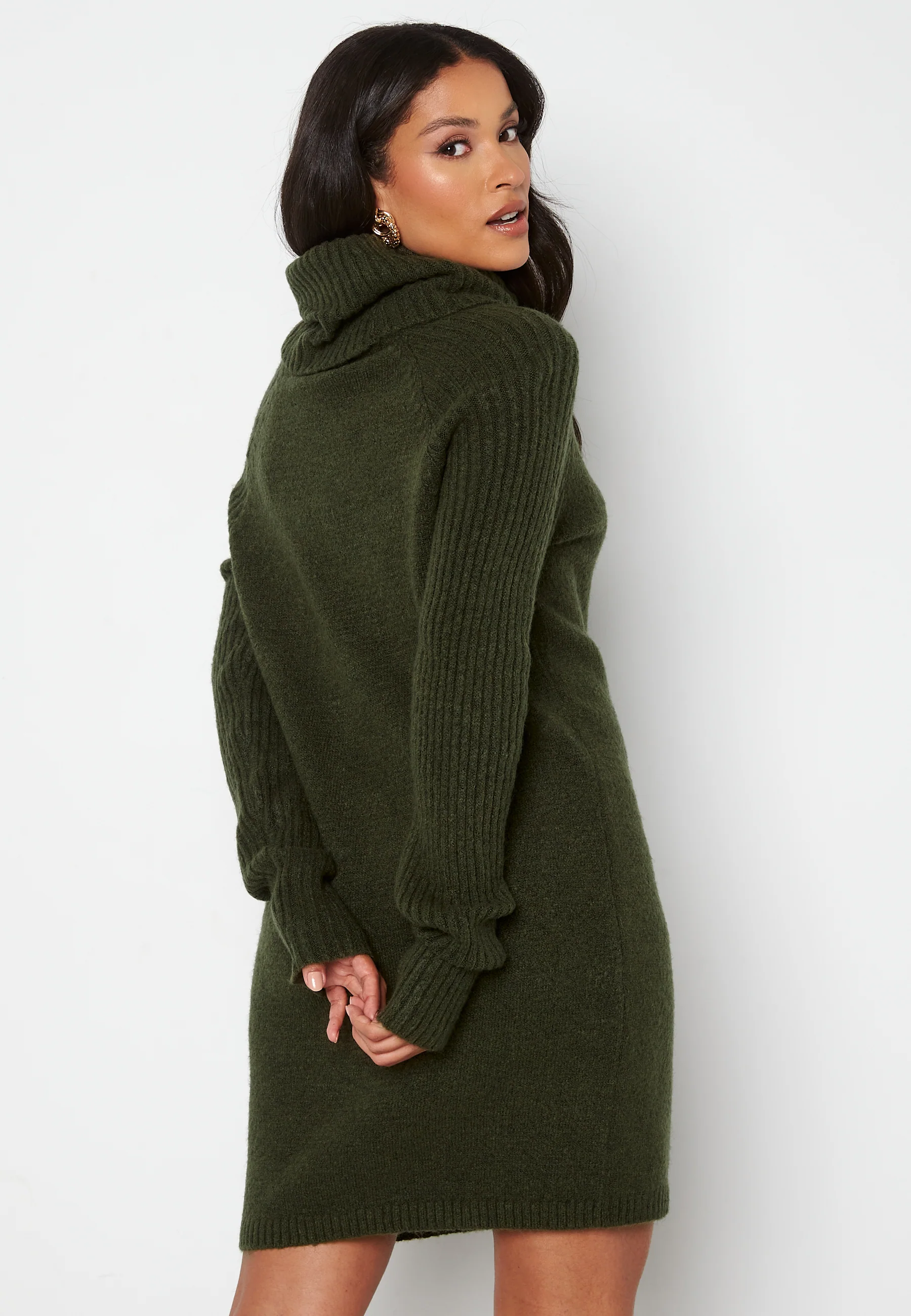 Nonsia rib L/S rollneck dress - Image 3