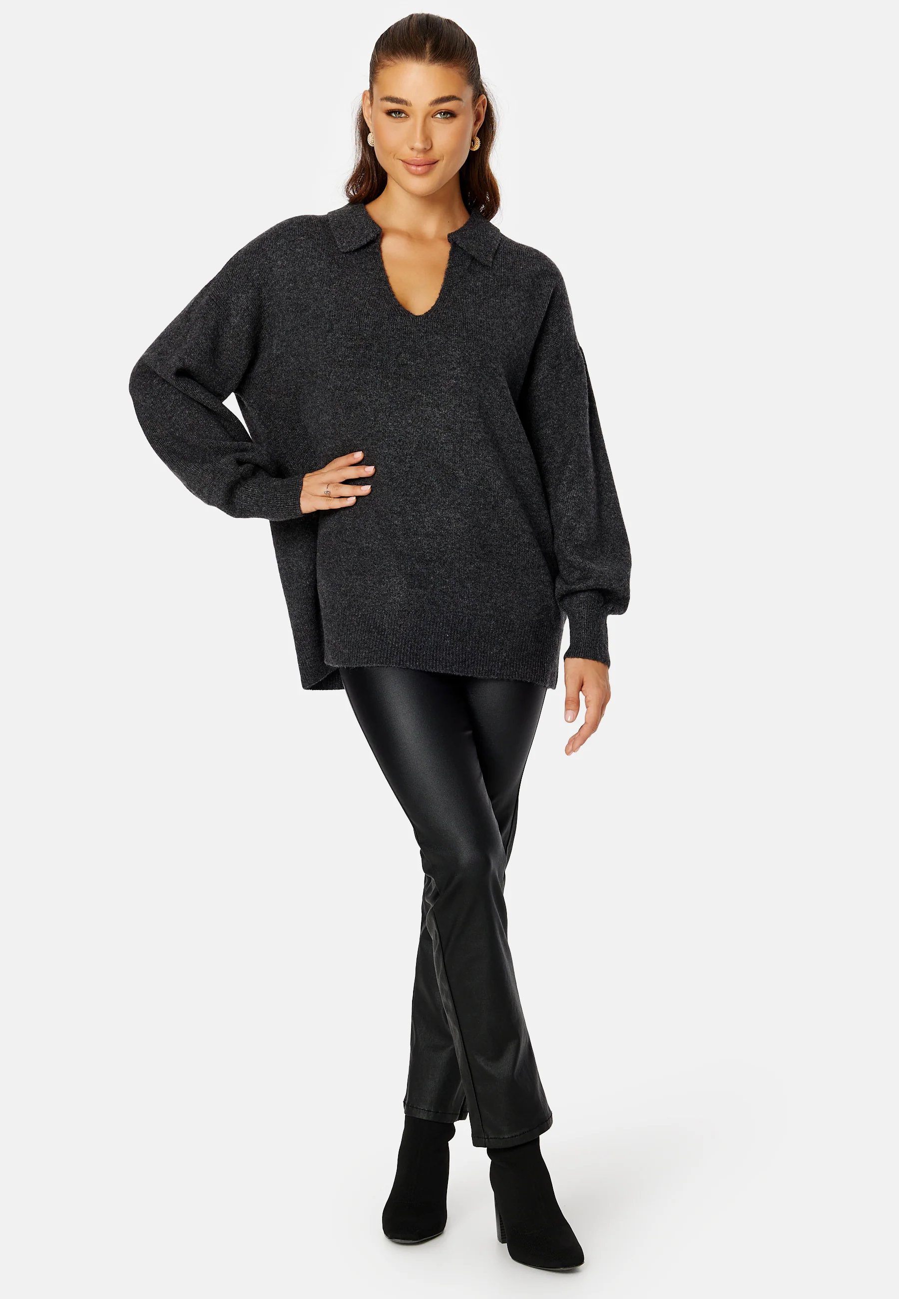 Noola LS Oversized Polo Knit - Image 2