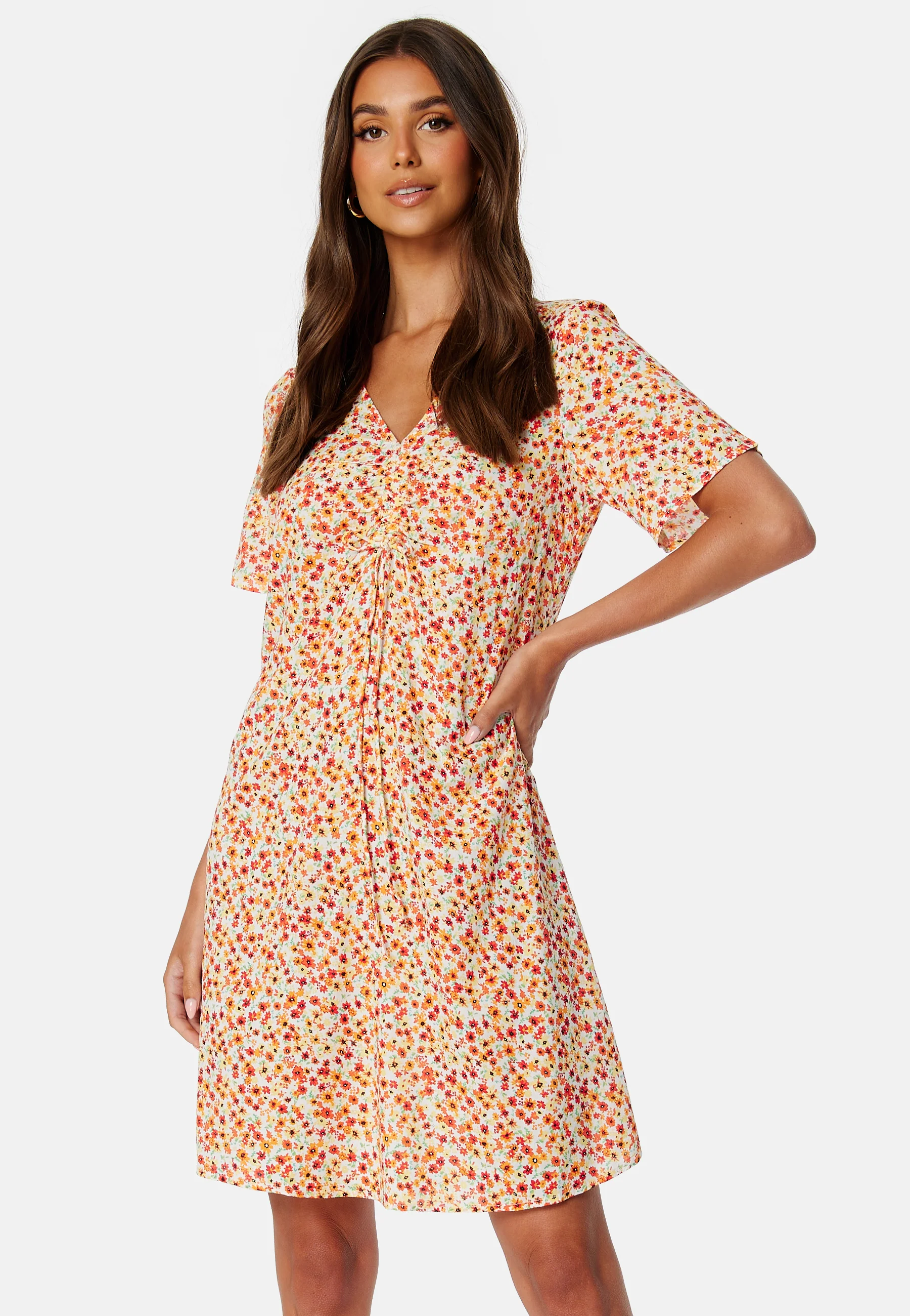 Nya SS V-Neck Short Dress