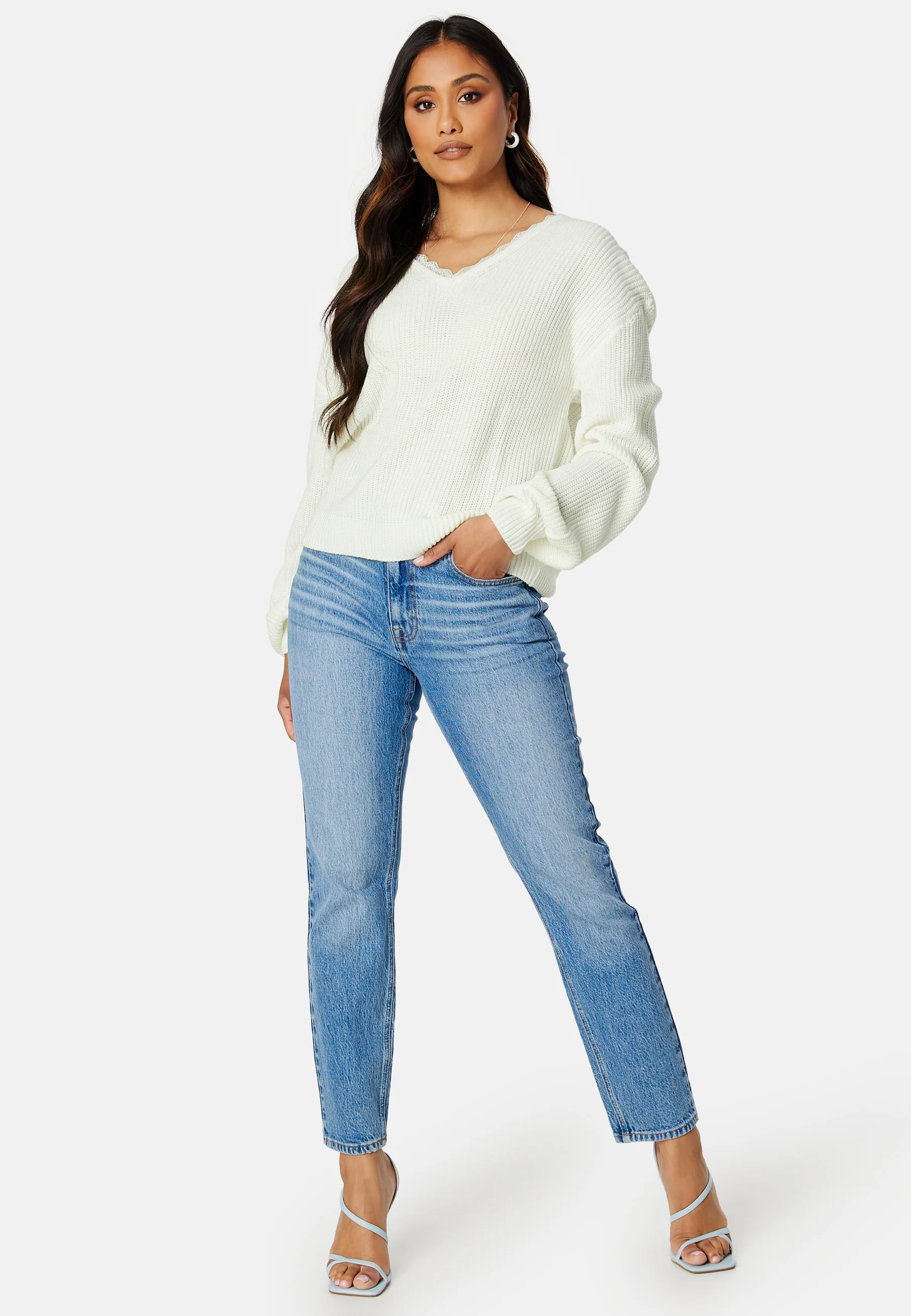 Oa Rev V-Neck Lace Knit - Image 3