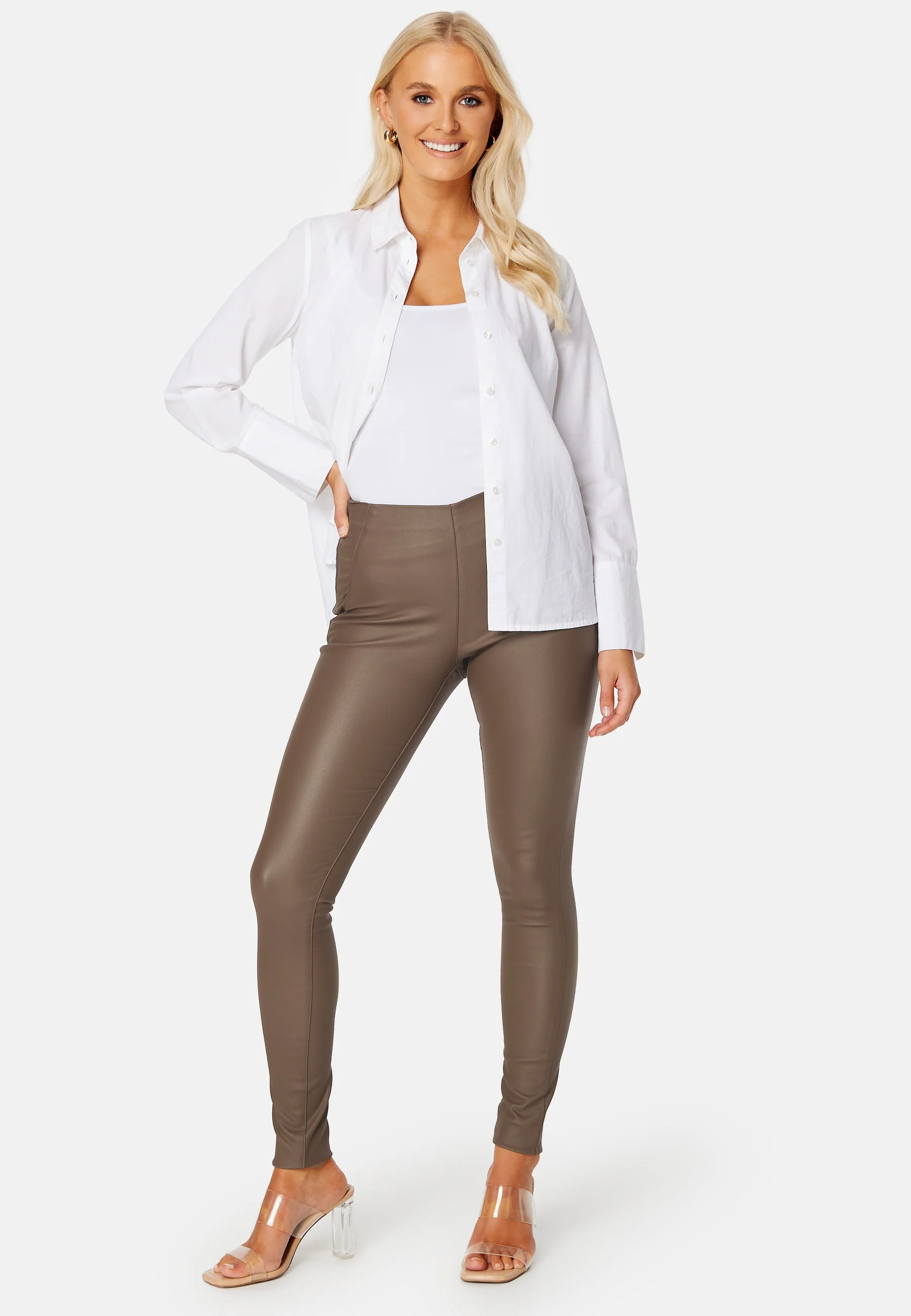 Objbelle Coated Leggings - Image 2