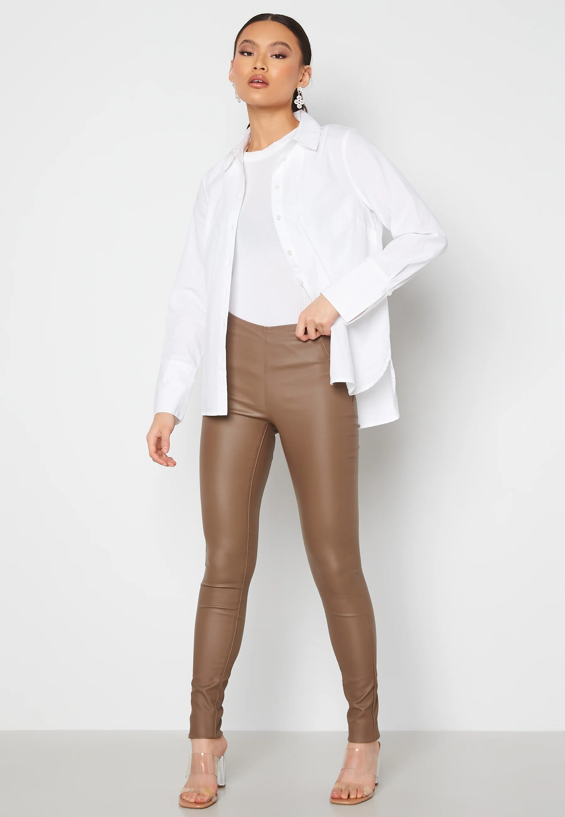 Objbelle Coated Leggings - Image 5