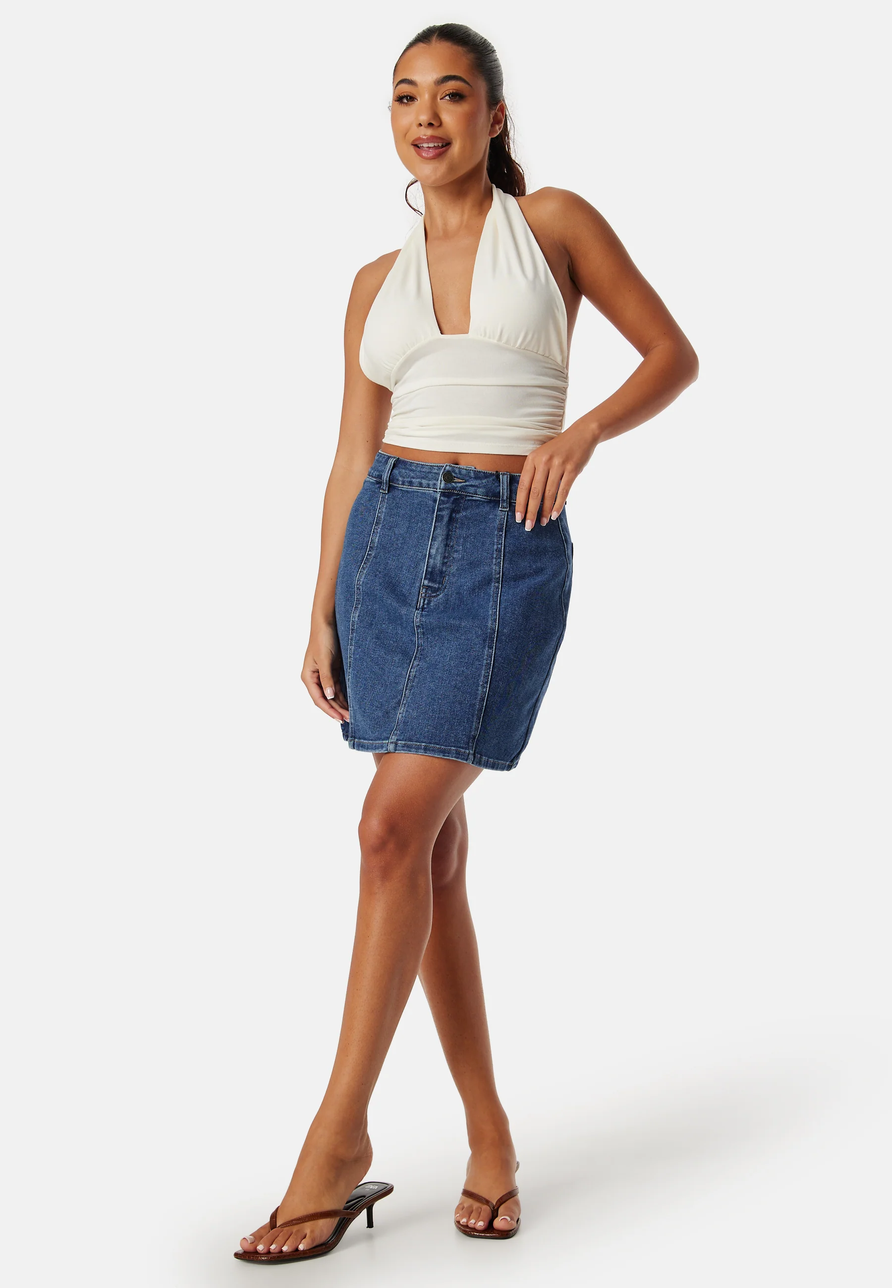 Objcarol Denim Short Skirt - Image 3