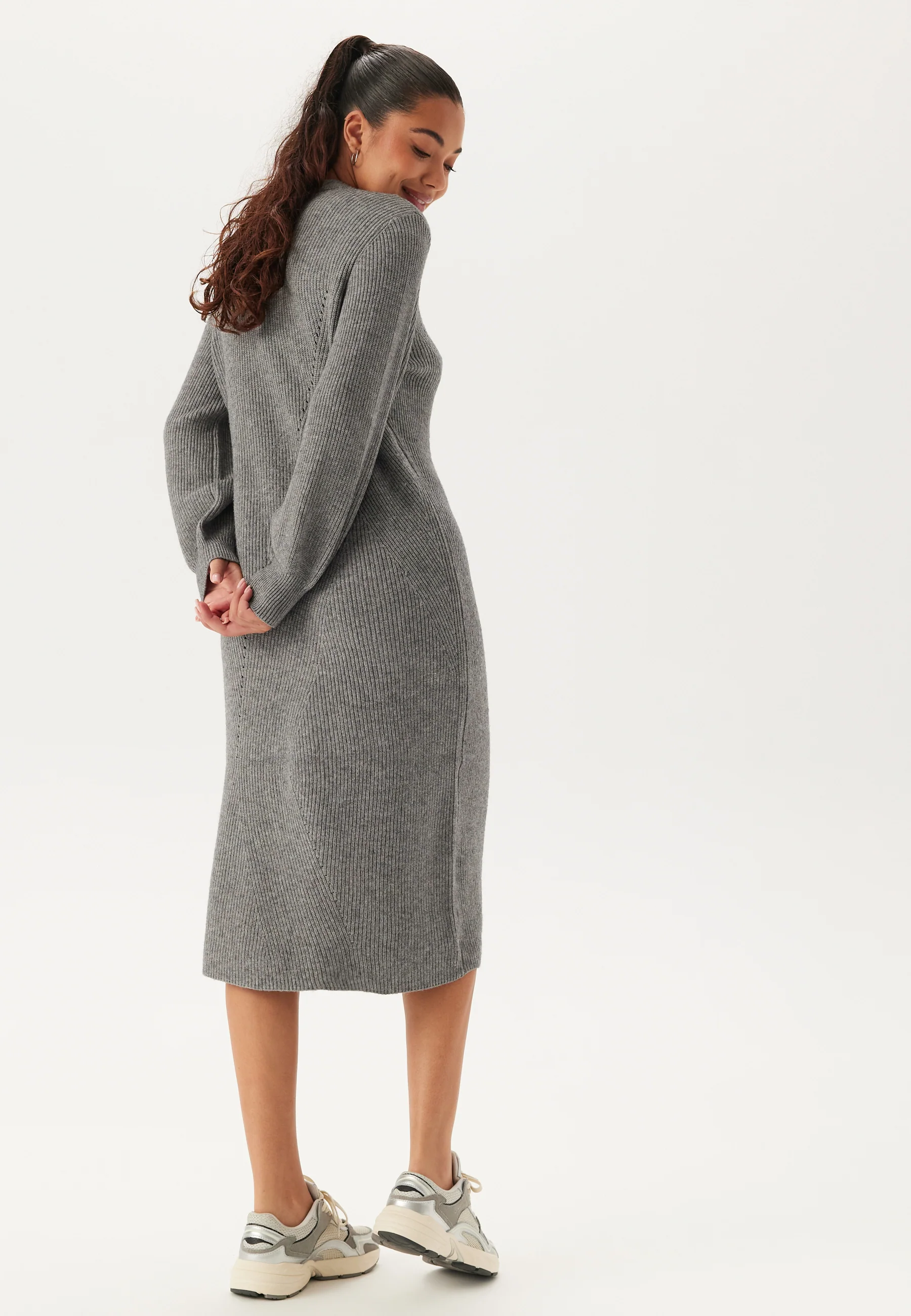 Objditte Re L/S Knit Midi Dress - Image 2