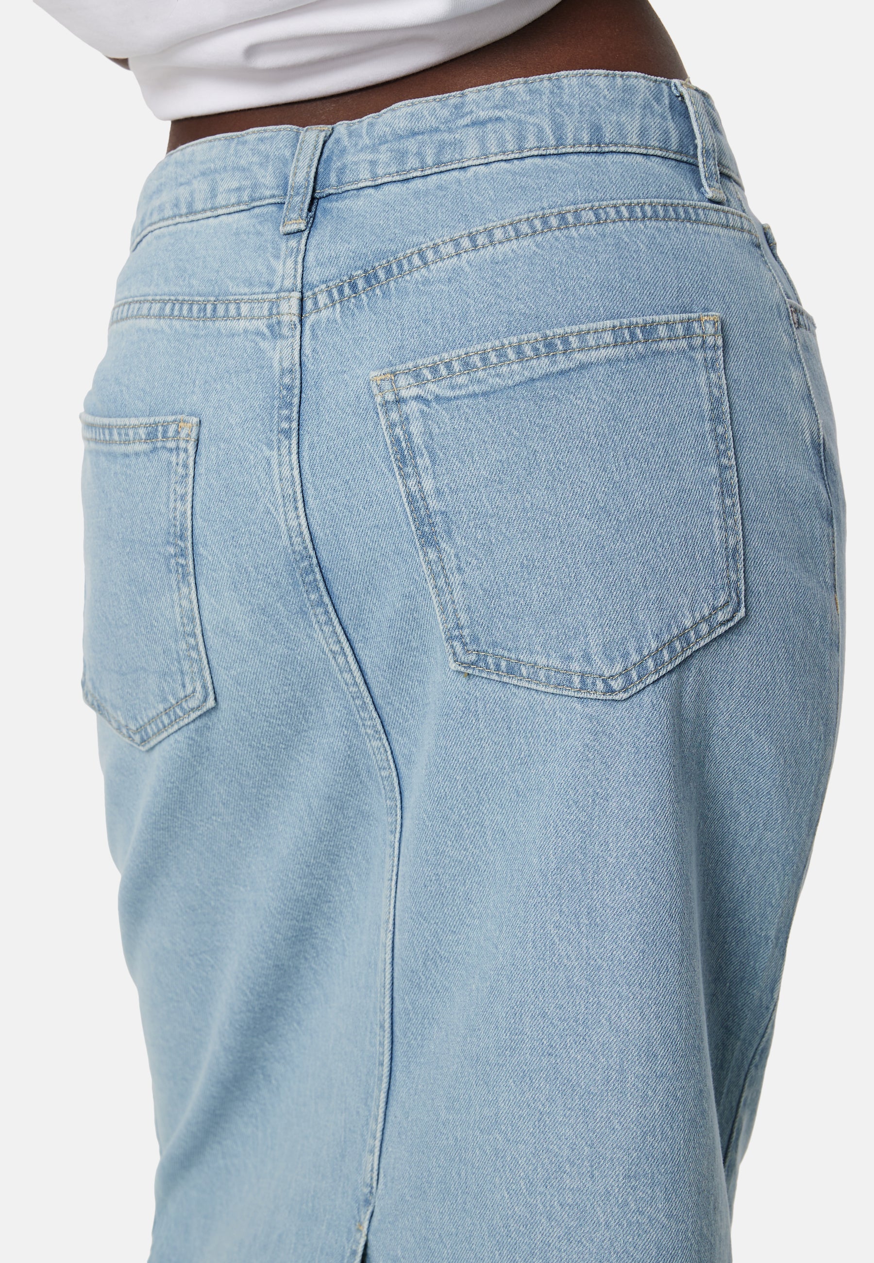 Objellen Mid Waist long denim skirt - Image 4