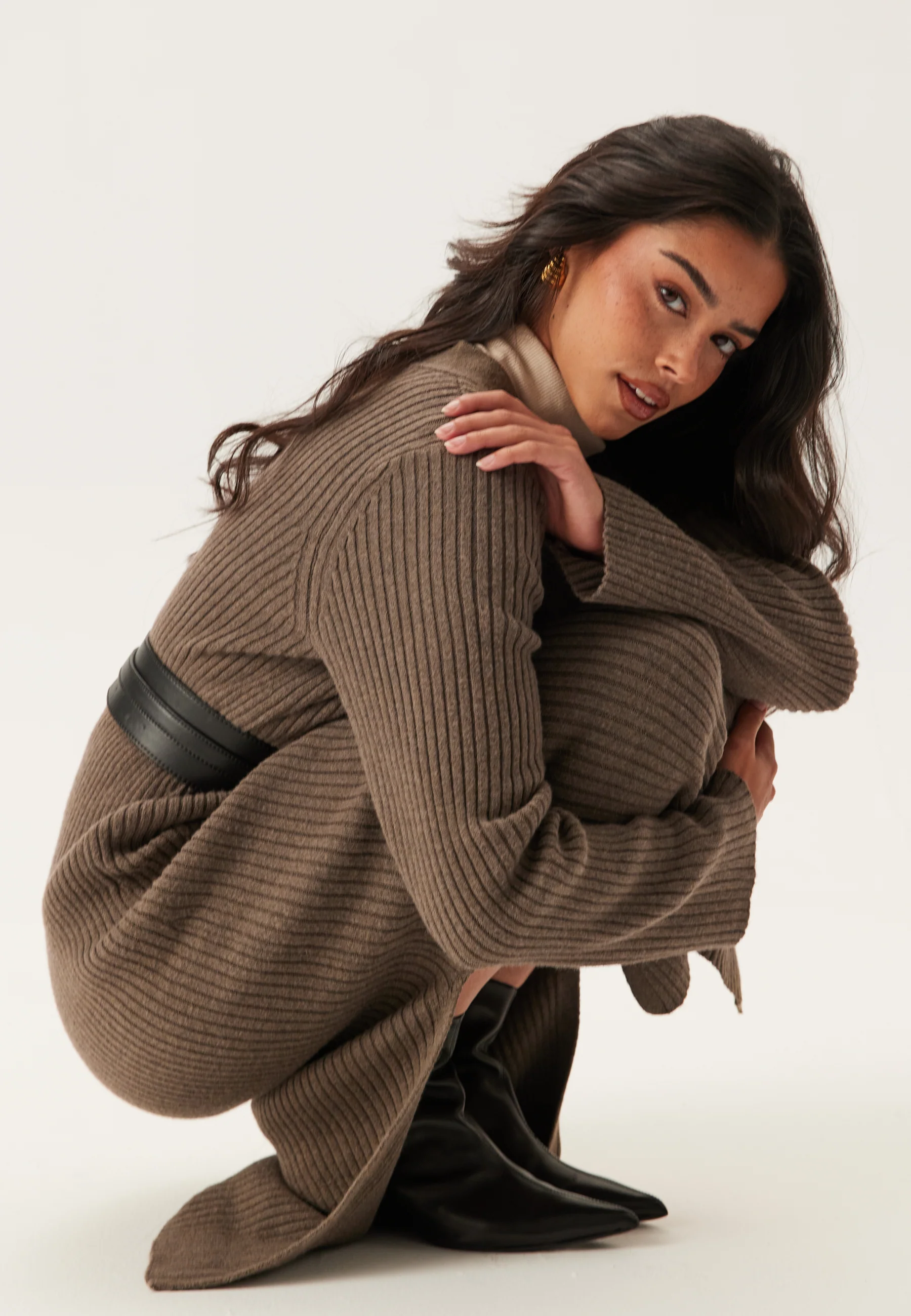 Objelva L/S RE V-NECK KNIT DRESS - Image 2