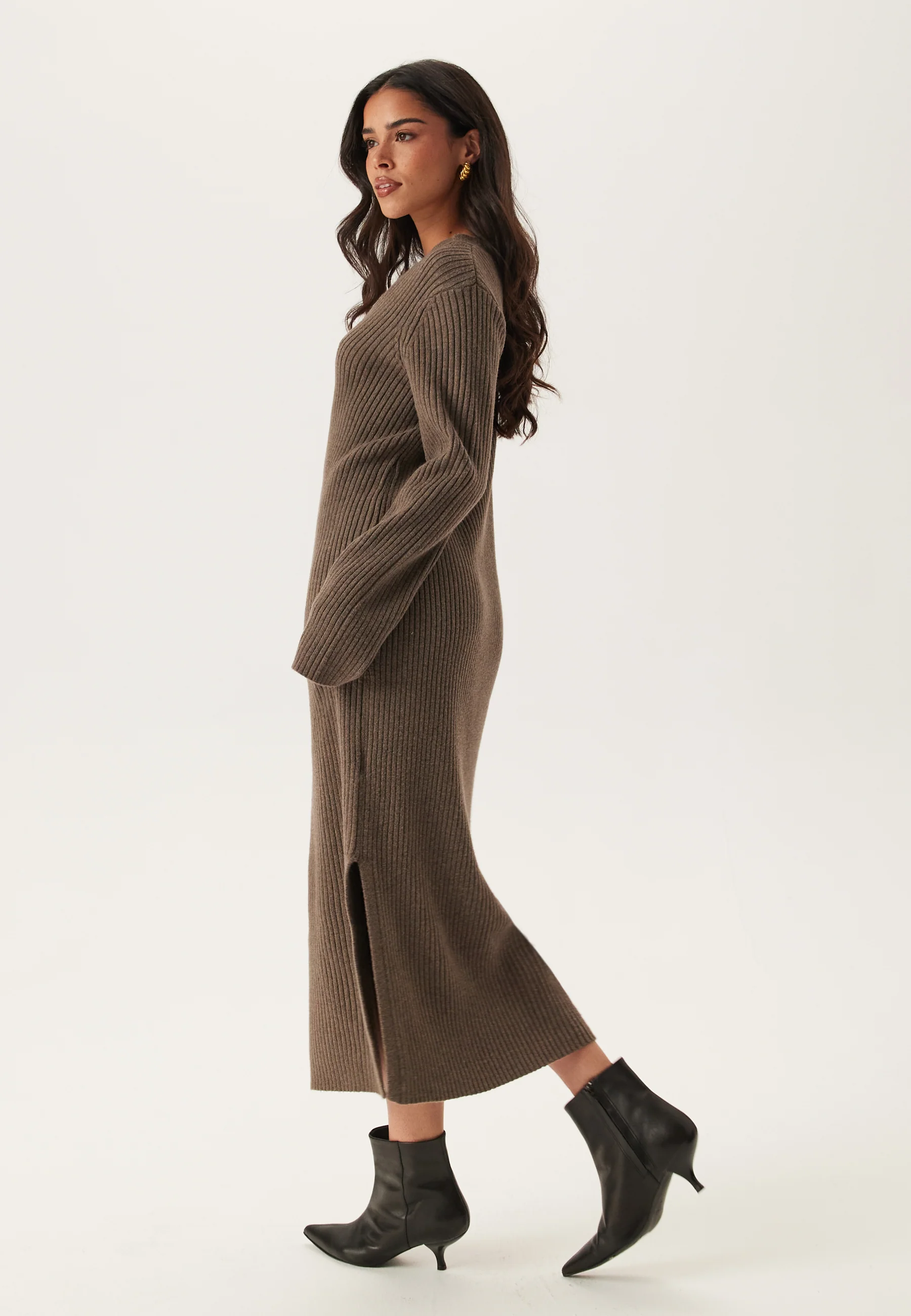 Objelva L/S RE V-NECK KNIT DRESS - Image 4