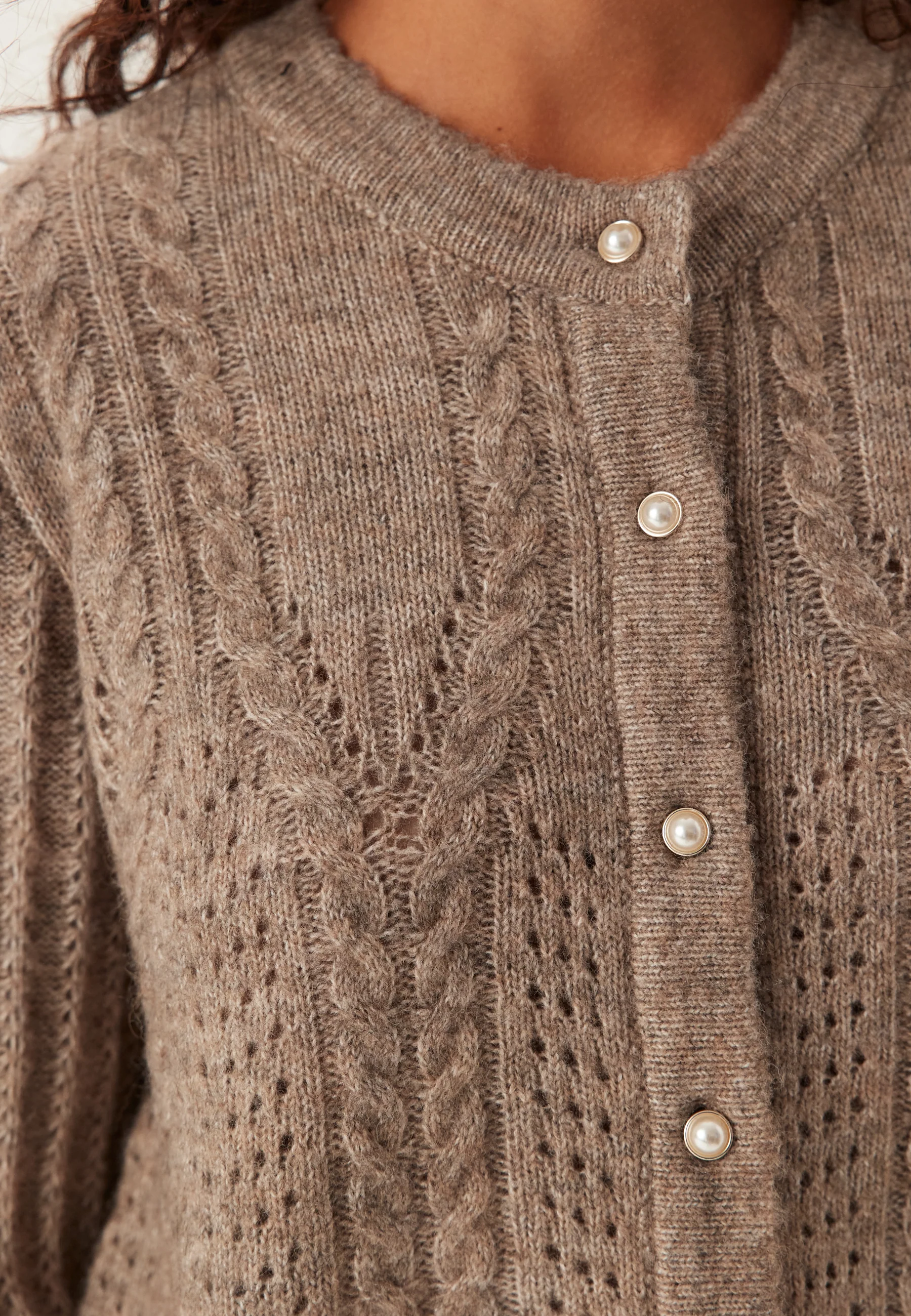 Objflora Re Ls Knit Button Cardigan - Image 4