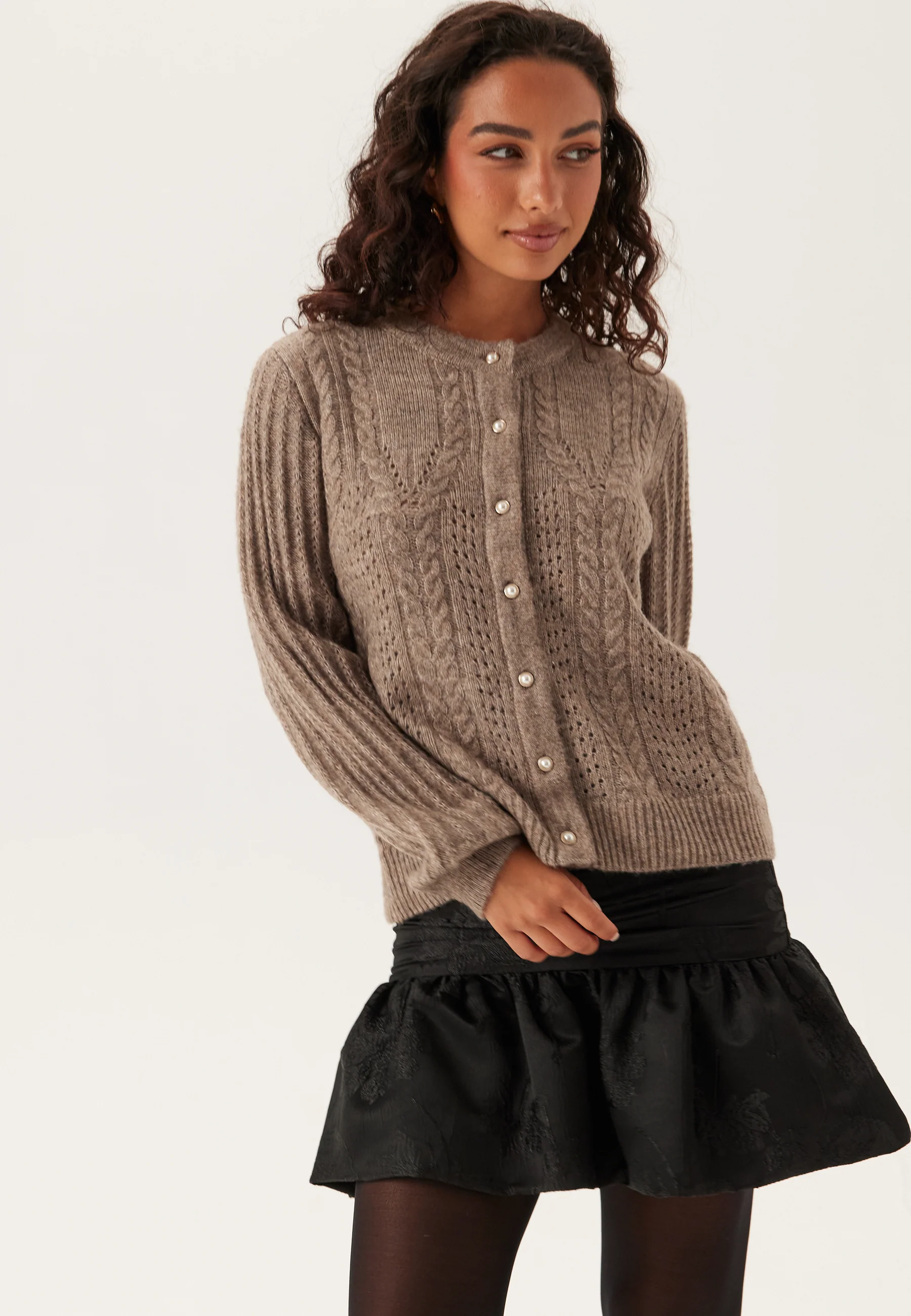 Objflora Re Ls Knit Button Cardigan - Image 5