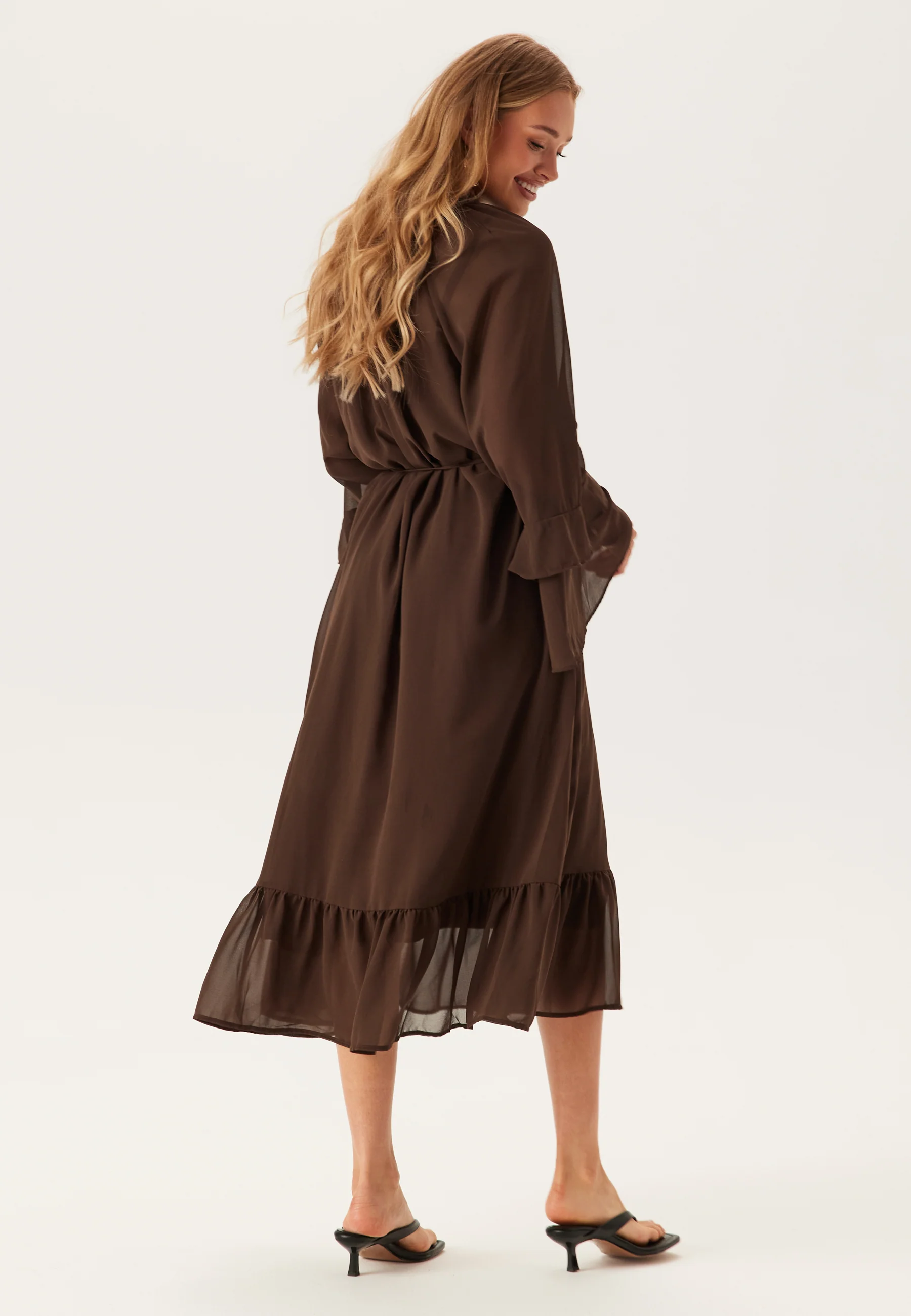 Objgina L/S RE V-NECK MIDI DRE - Image 5