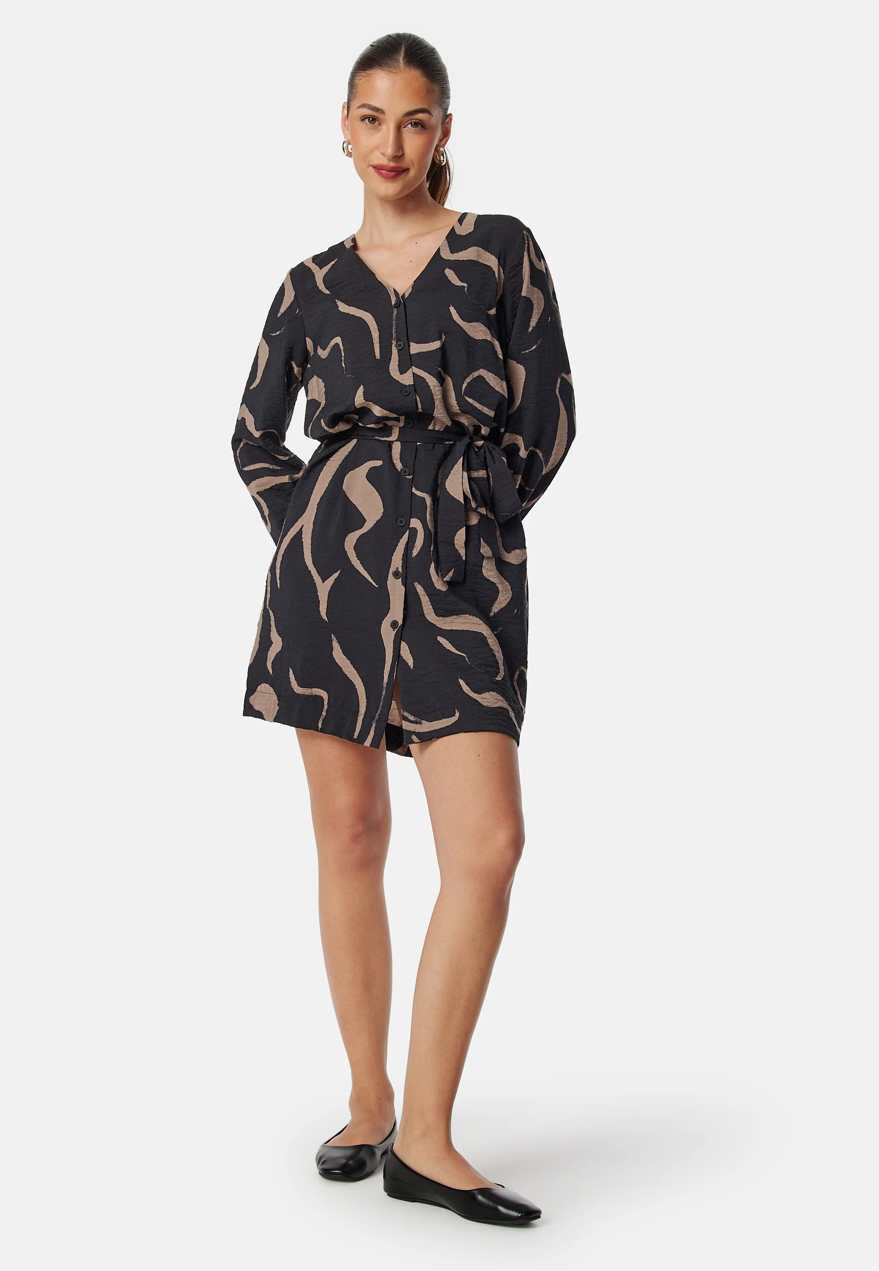 Objjacira L/S V-NECK SHORT DRESS - Image 3
