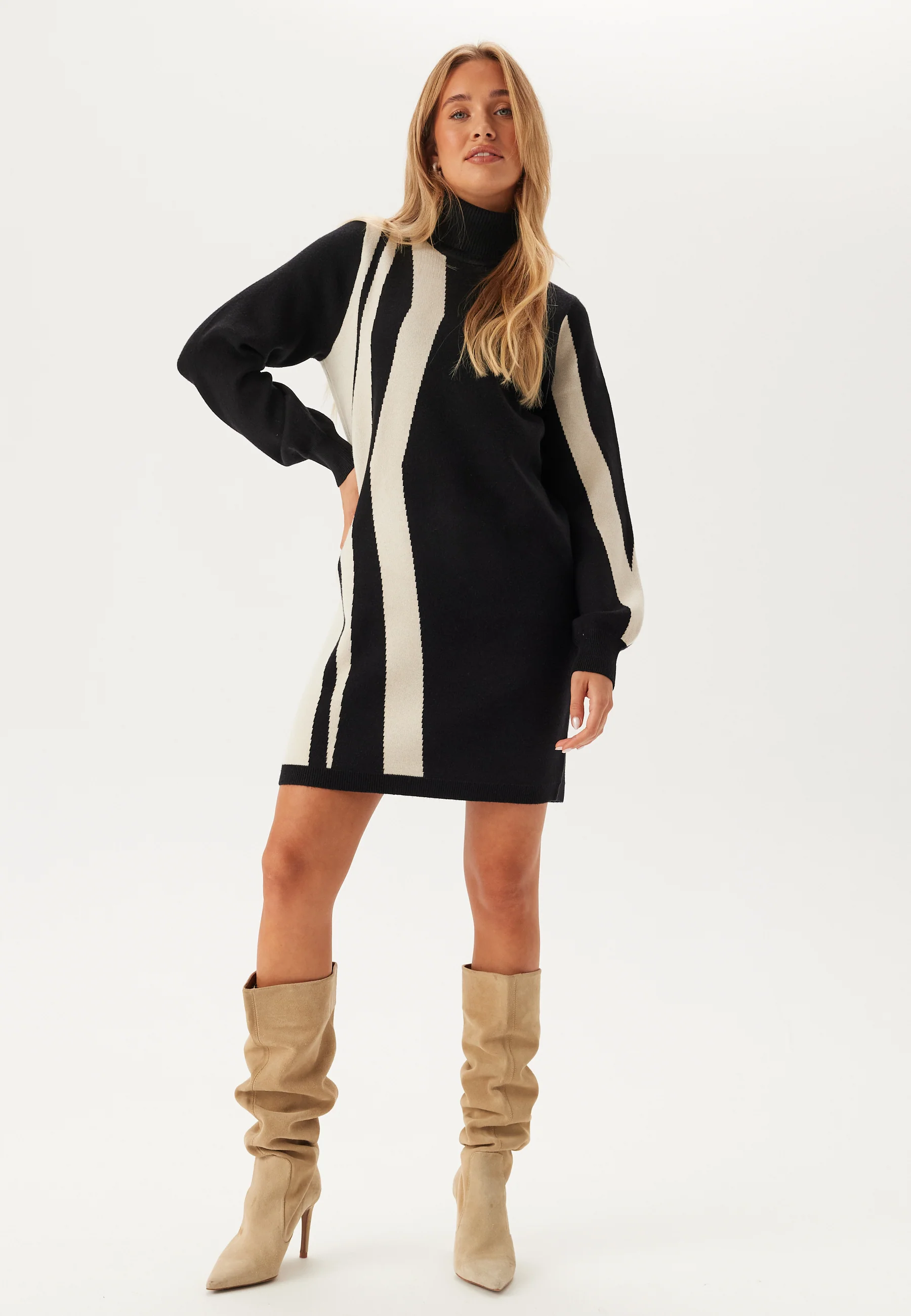 Objray L/S Knit Rollneck Dress - Image 3