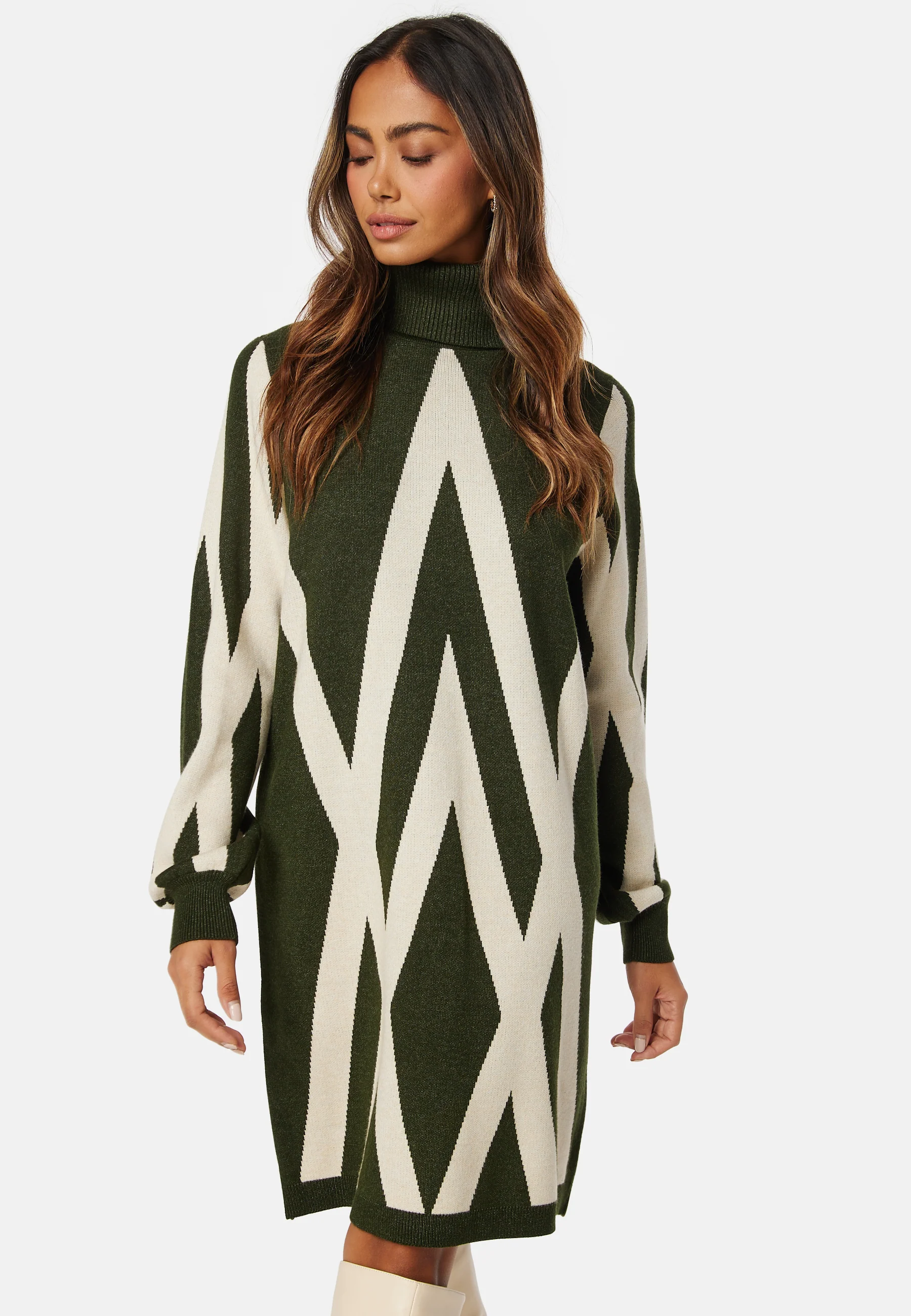 Objray L/S Knit Rollneck Dress - Image 2