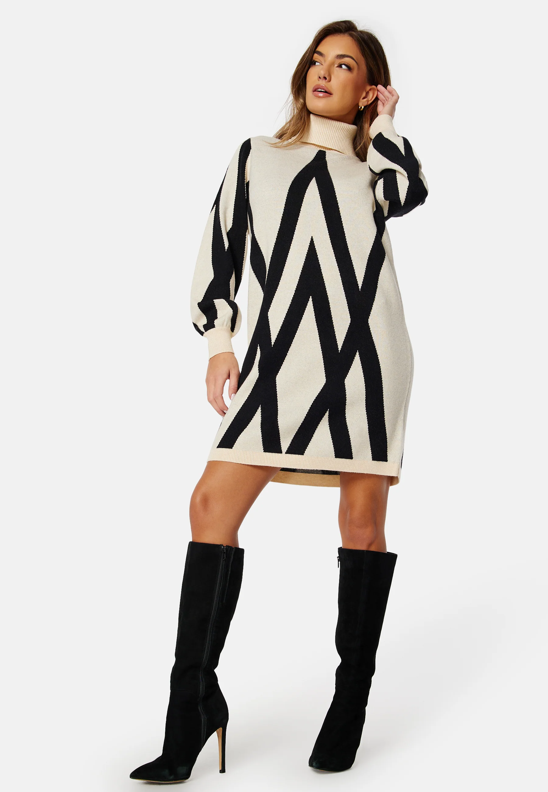 Objray L/S Knit Rollneck Dress - Image 4
