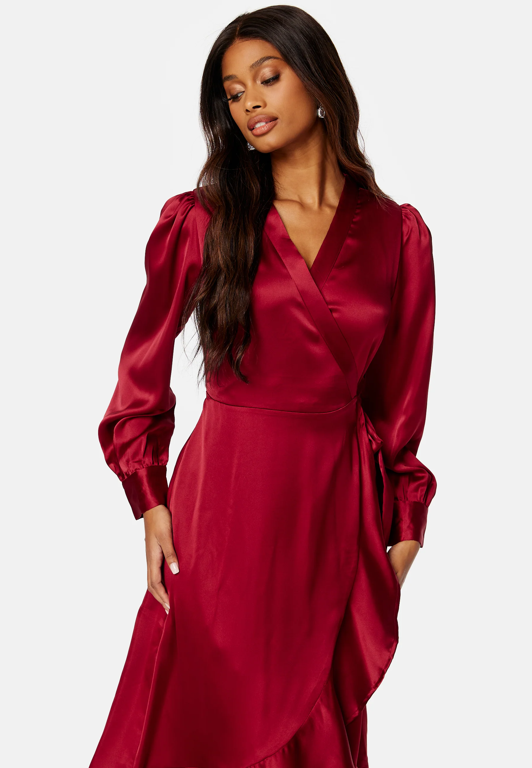 Objsateen Wrap Dress - Image 4
