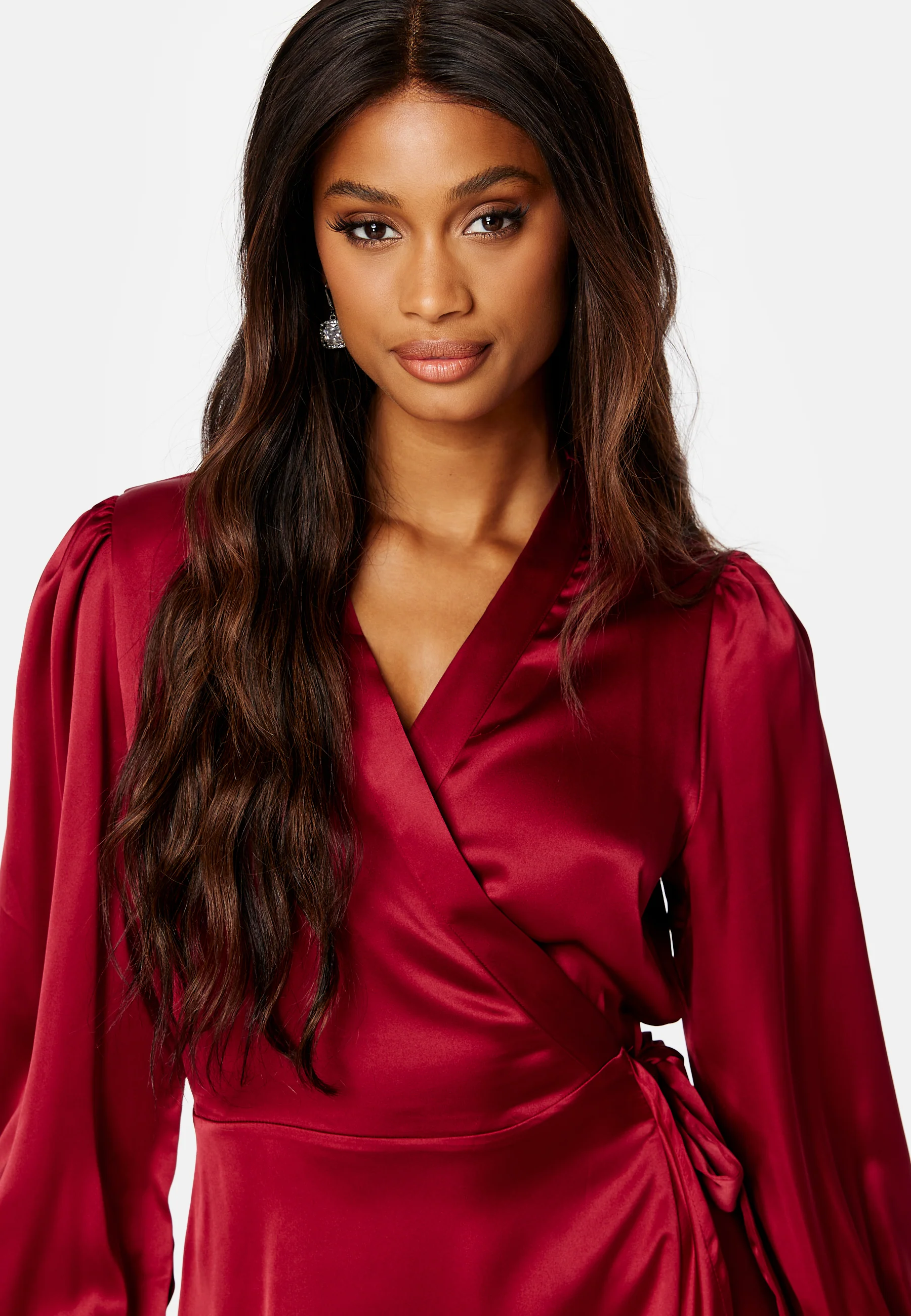 Objsateen Wrap Dress - Image 5