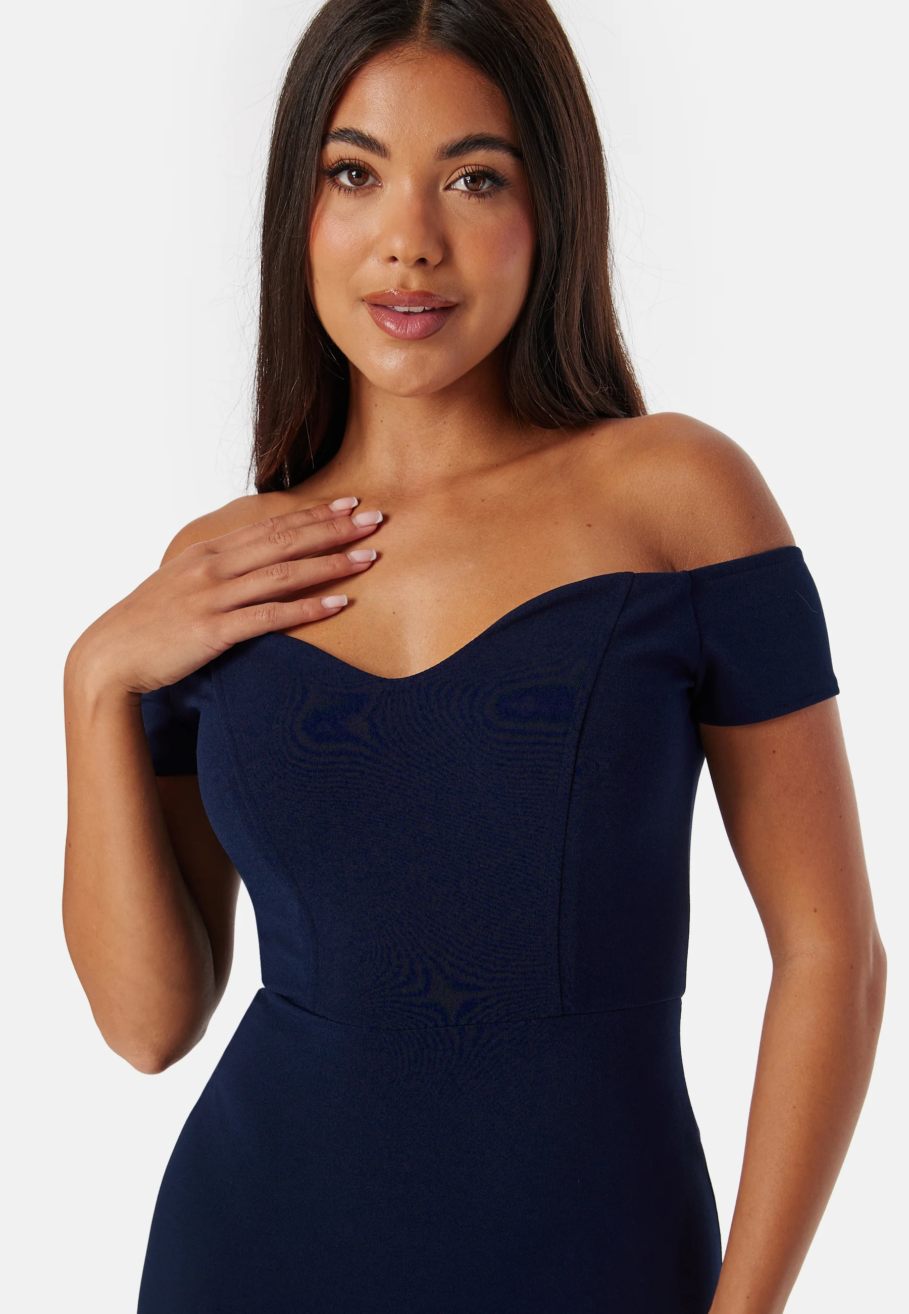 Off Shoulder Frill High Low Dress - Image 4