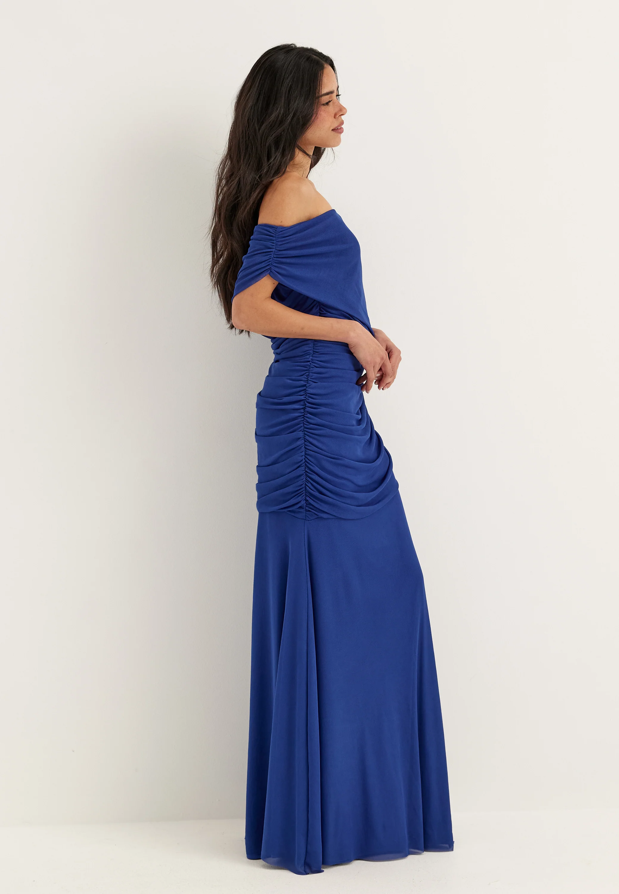 Off Shoulder Mesh Gown - Image 3