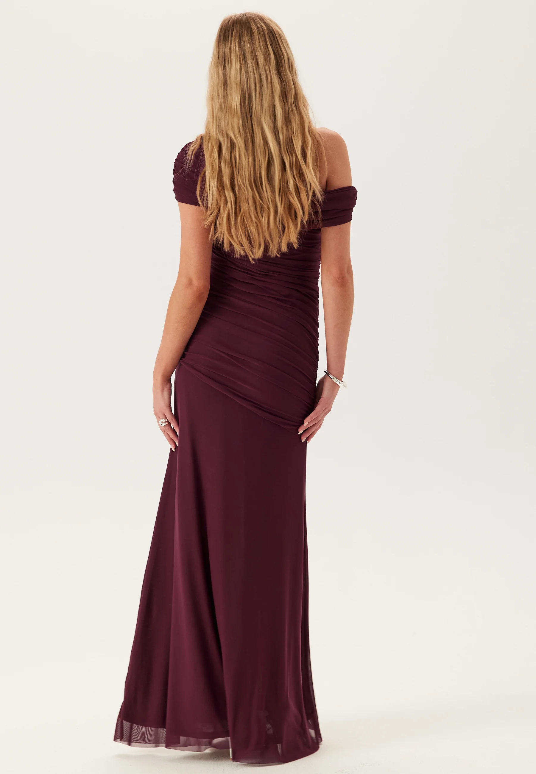 Off Shoulder Mesh Gown - Image 4