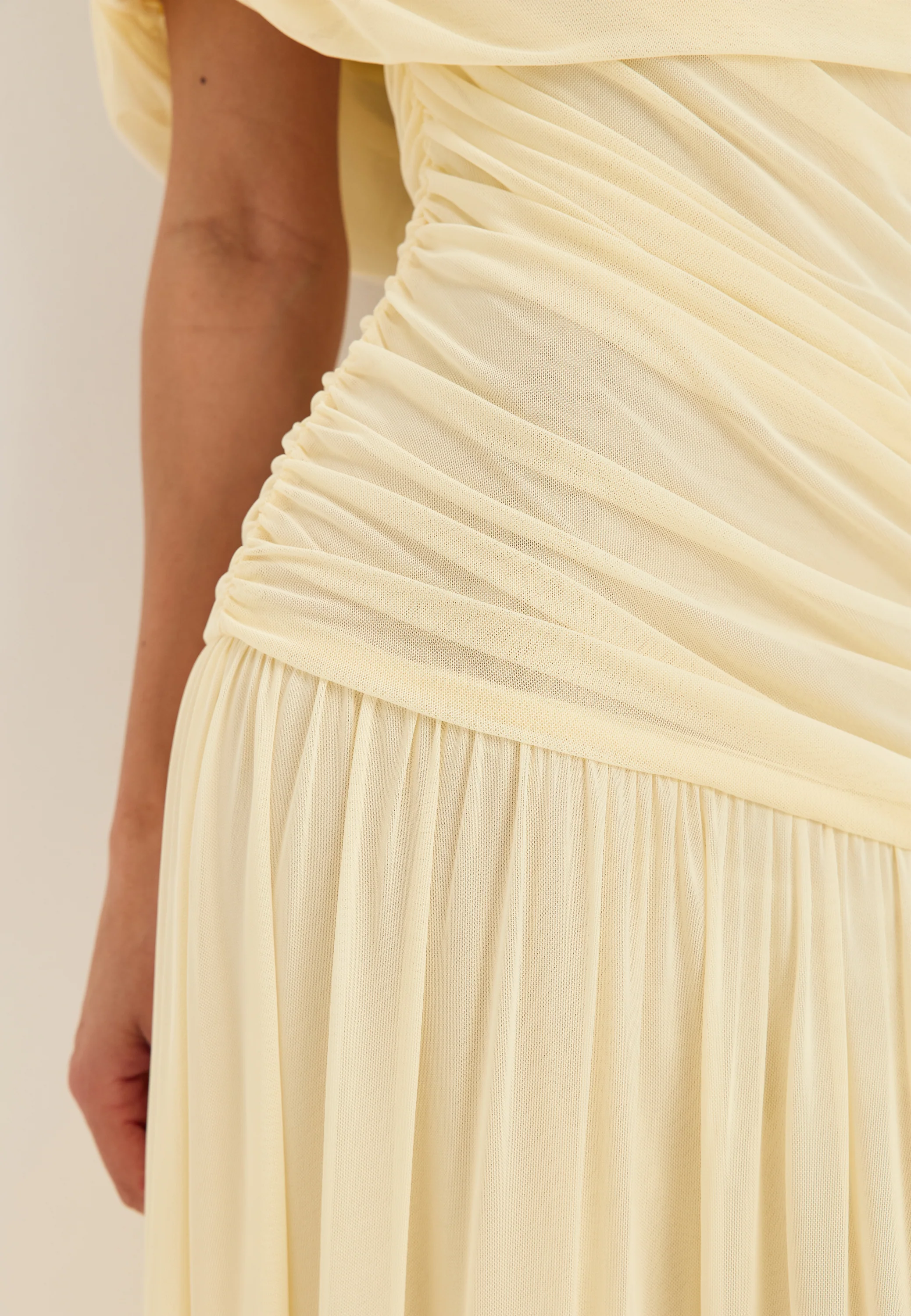 Off Shoulder Mesh Maxi Dress - Image 6