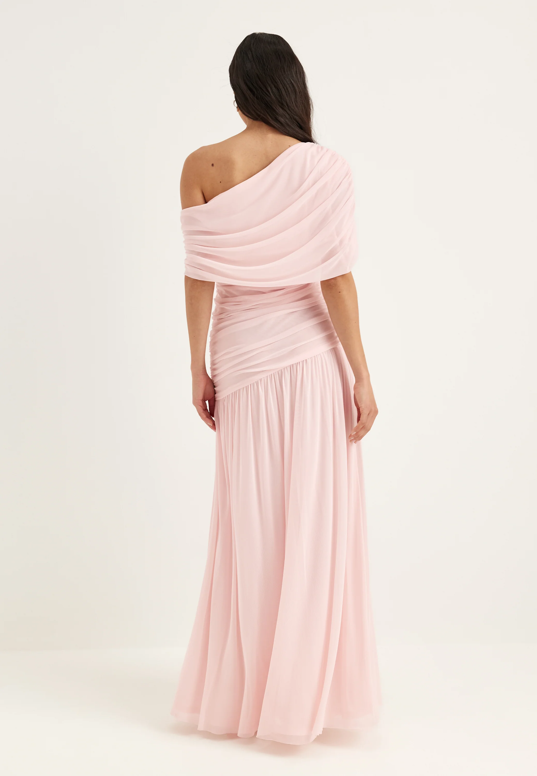 Off Shoulder Mesh Maxi Dress - Image 5