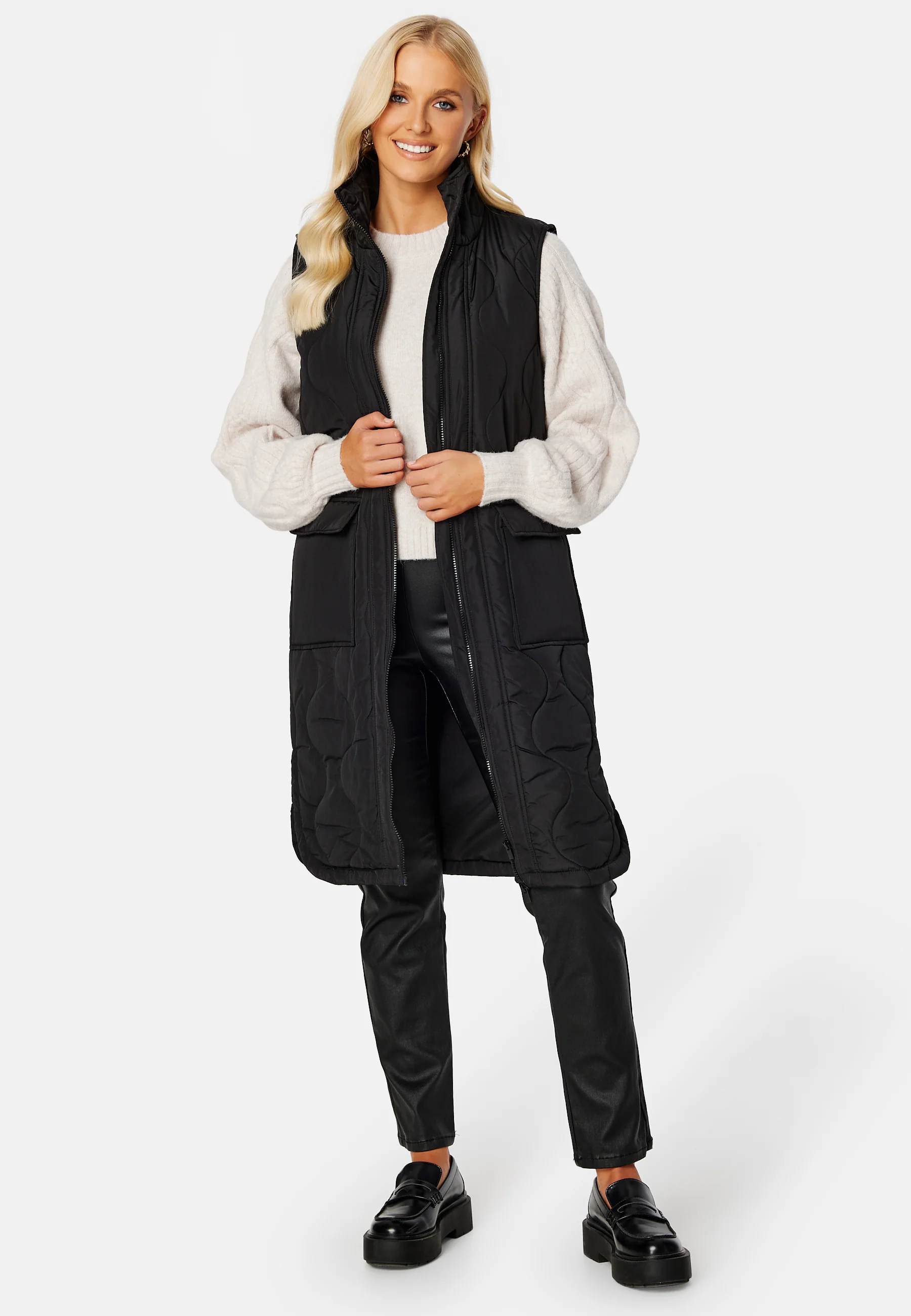 Olinira L/S Quilted Long Vest - Image 2