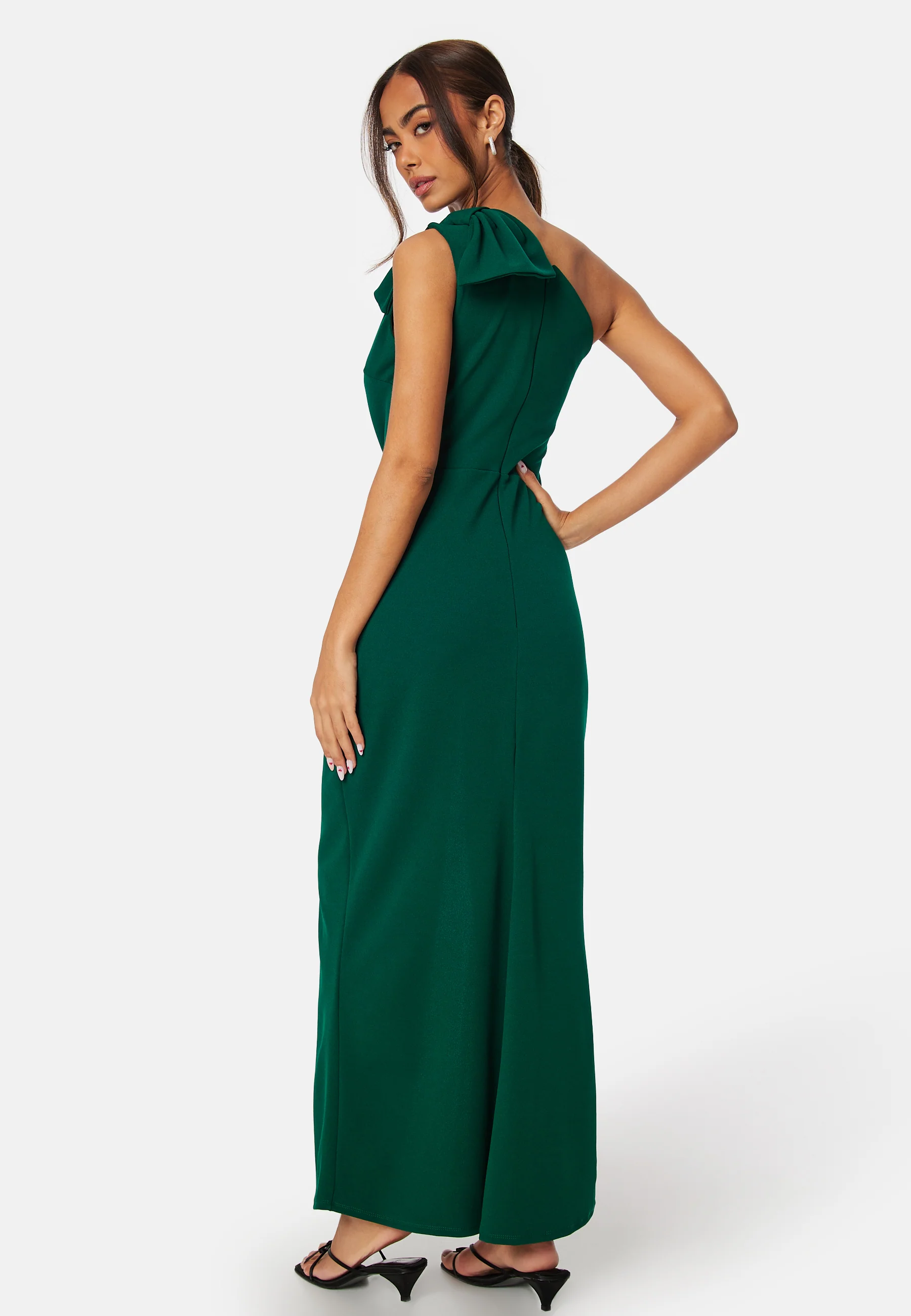 One Shoulder Bow Maxi Dress - Image 2