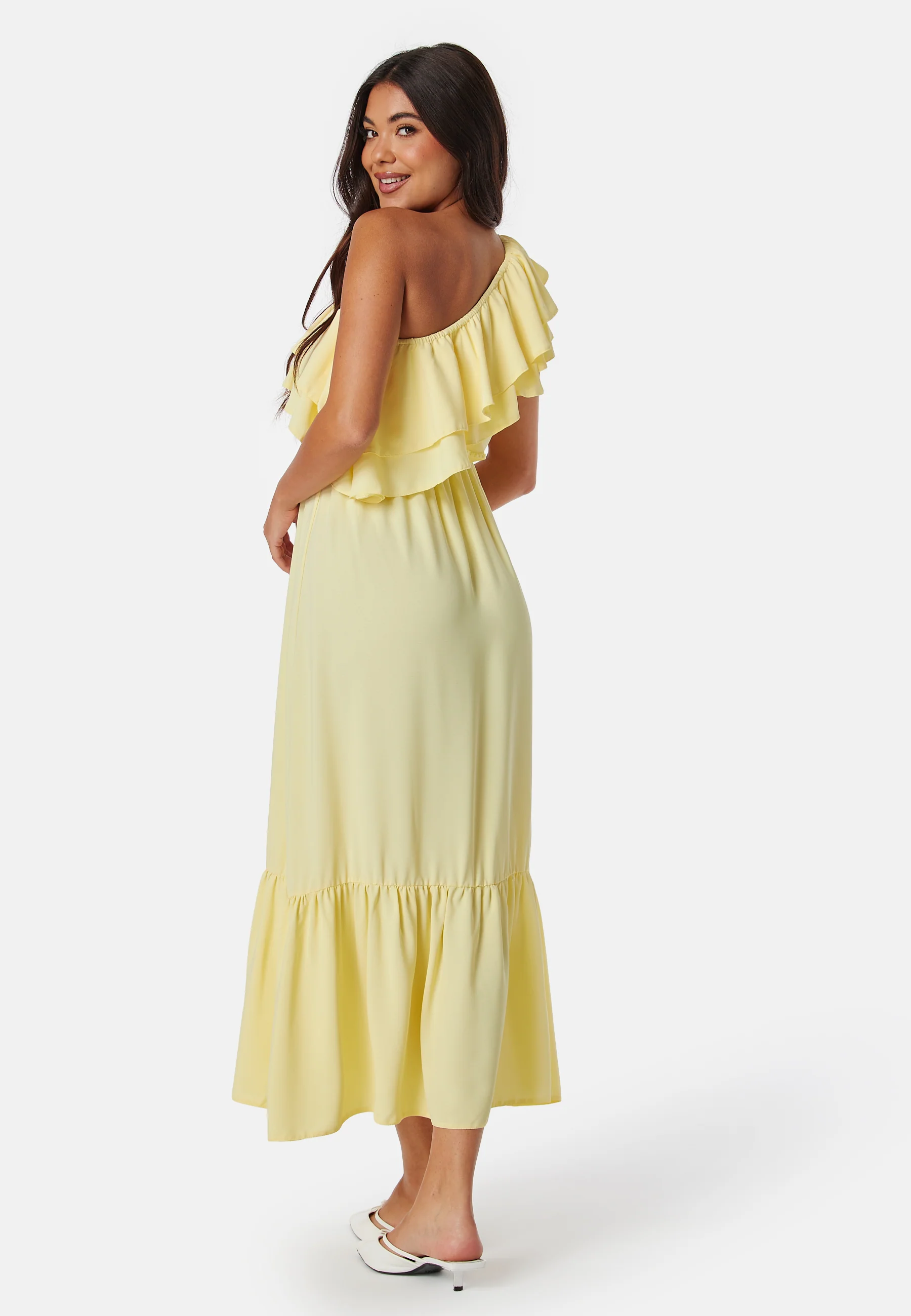 One Shoulder Ruffle Maxi Dress - Image 2