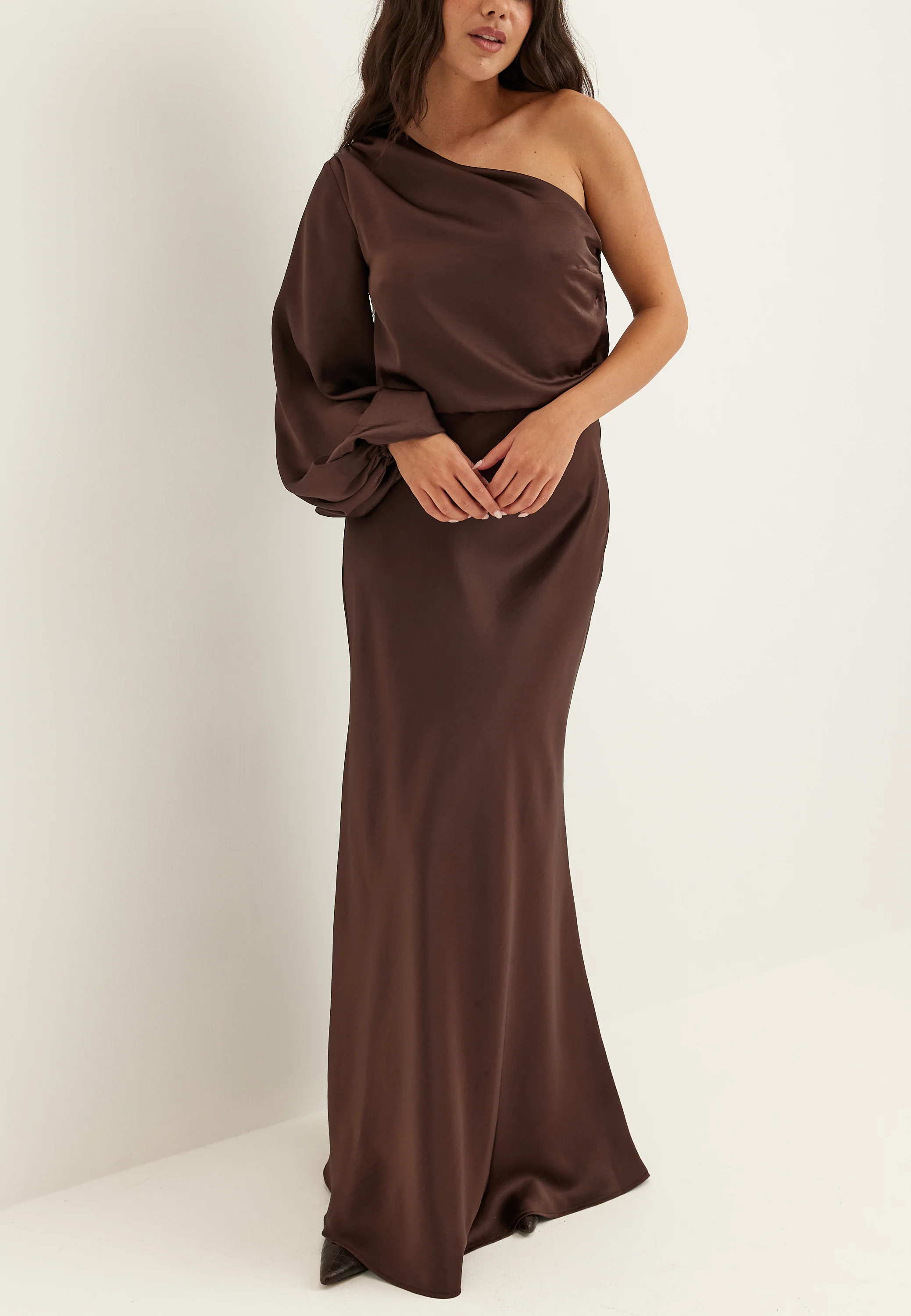 One Shoulder Satin Gown - Image 3