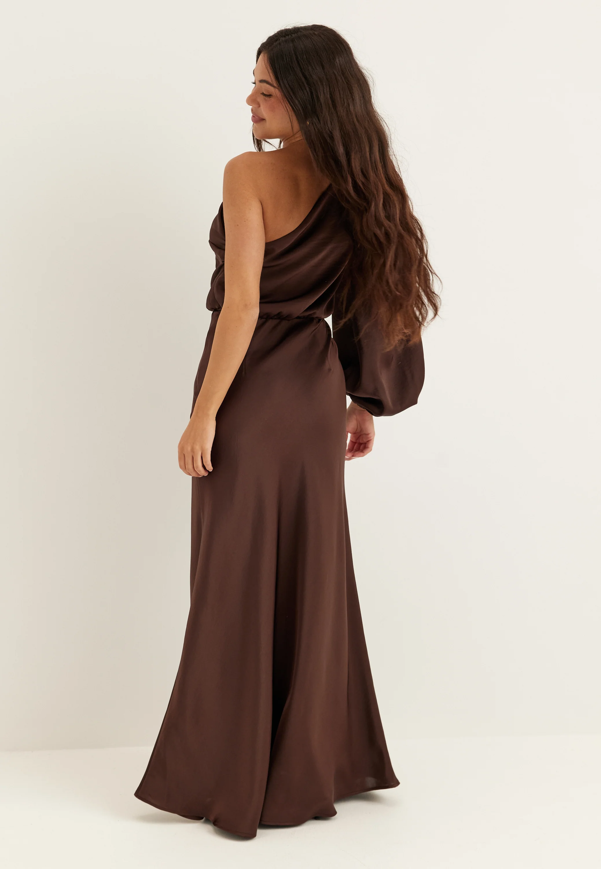One Shoulder Satin Gown - Image 4