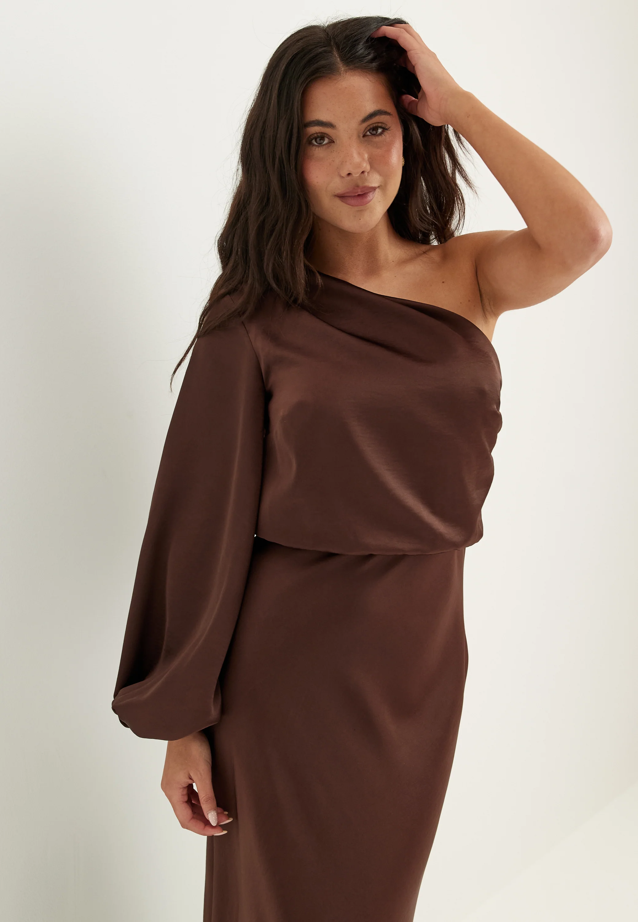 One Shoulder Satin Gown - Image 5