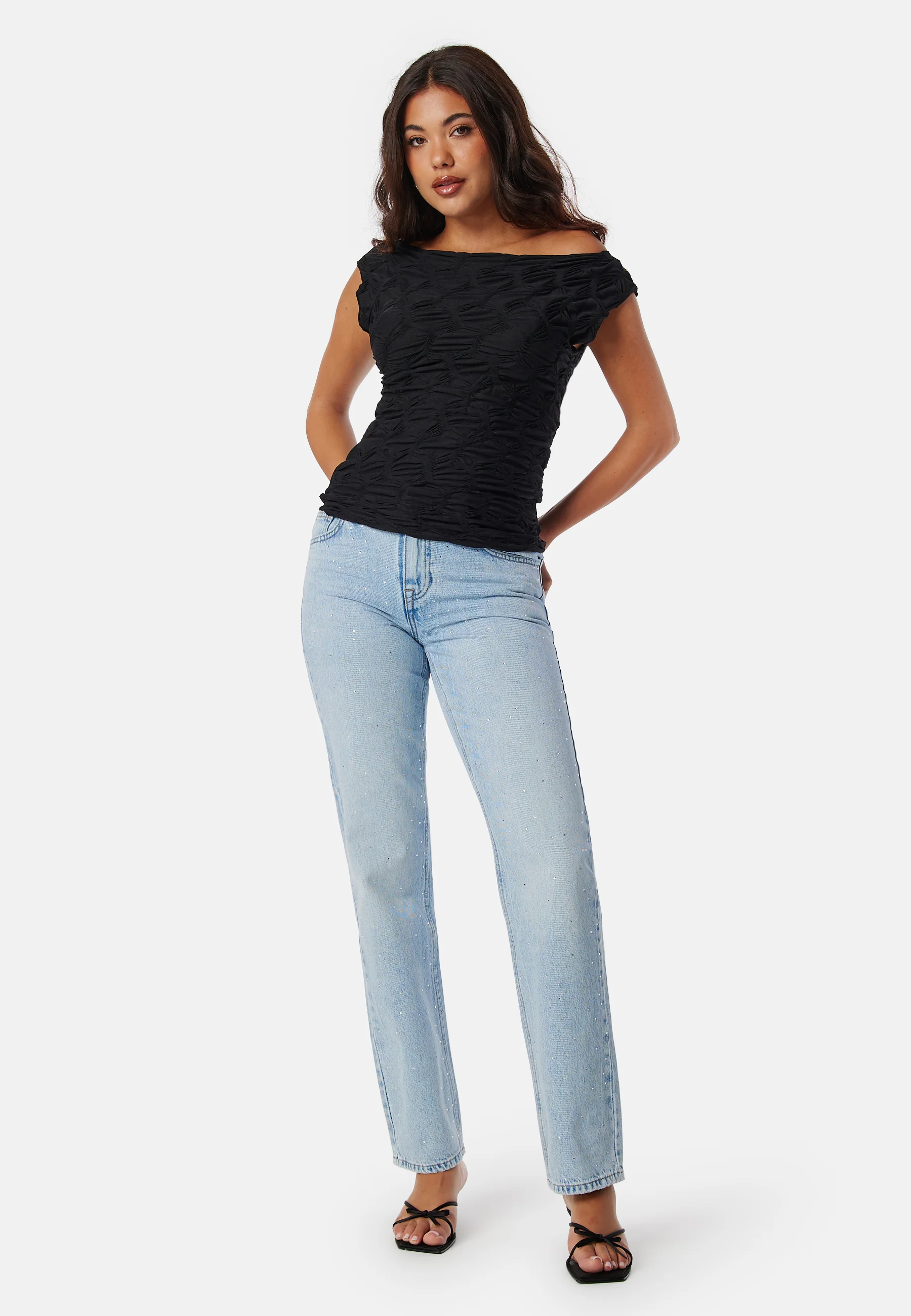Onlbree low straight rhinest denim jeans - Image 5