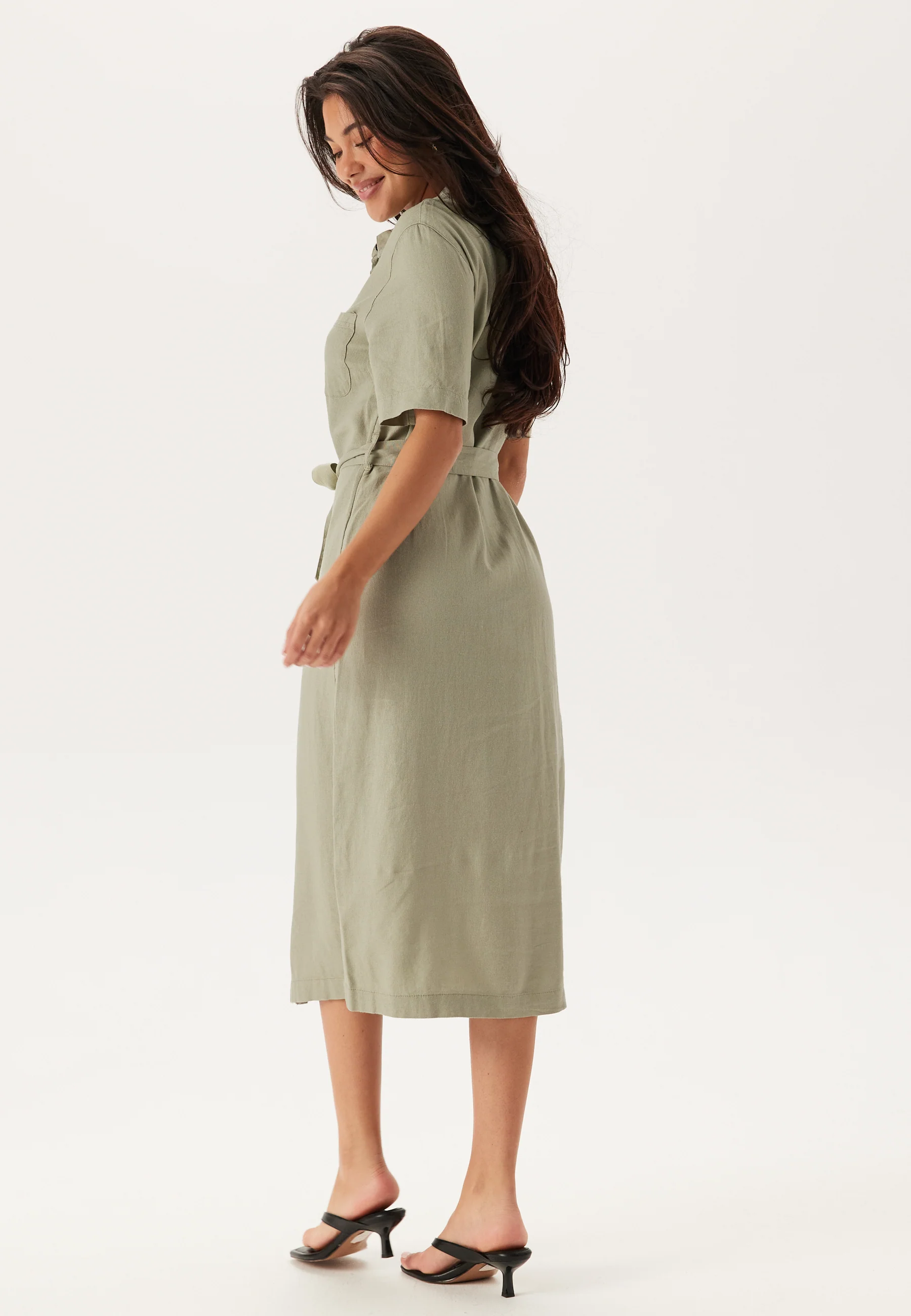 Onlcaro S/S LINEN BL BELT DRES - Image 2