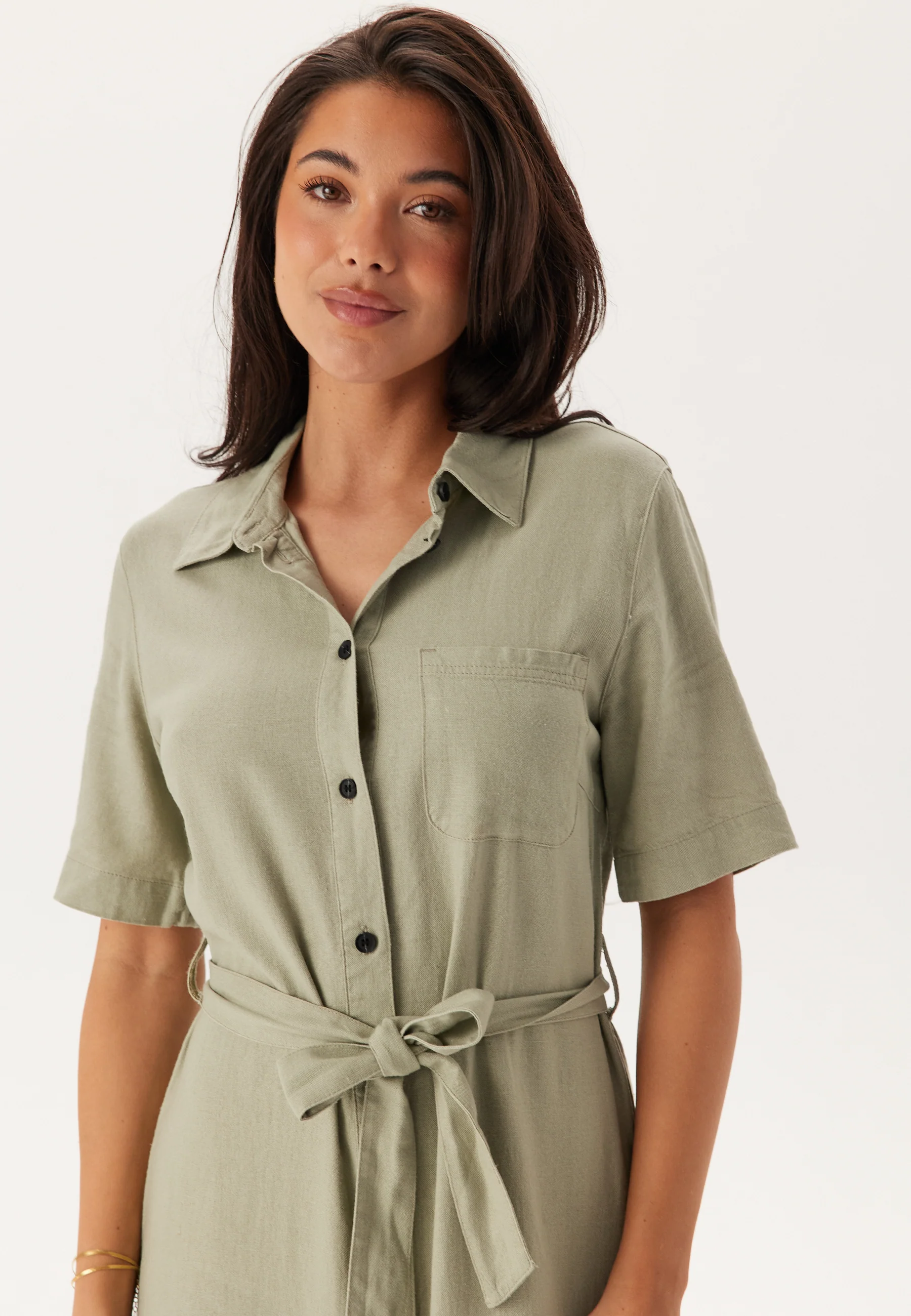 Onlcaro S/S LINEN BL BELT DRES - Image 3