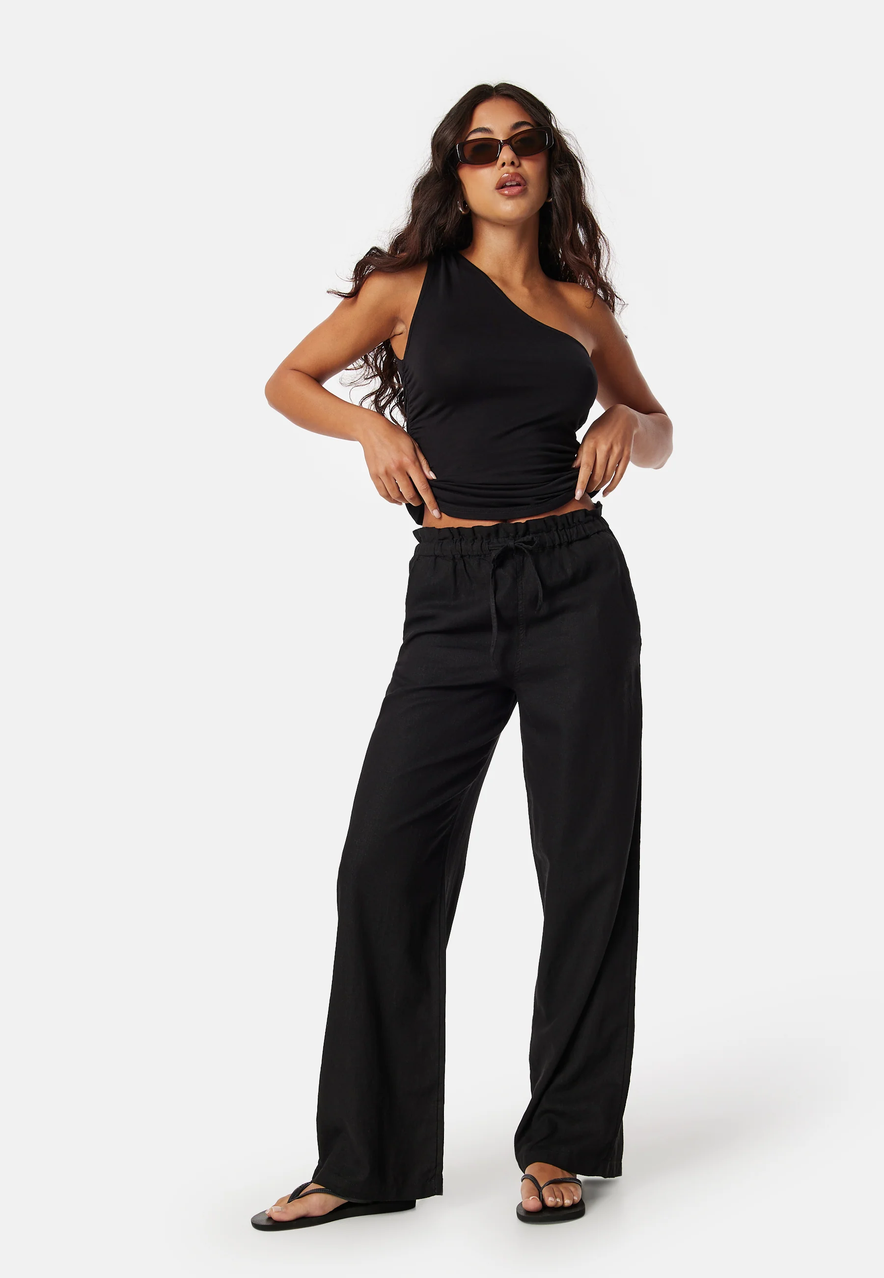 Onlcaro Wide Linen Bl Pant - Image 3