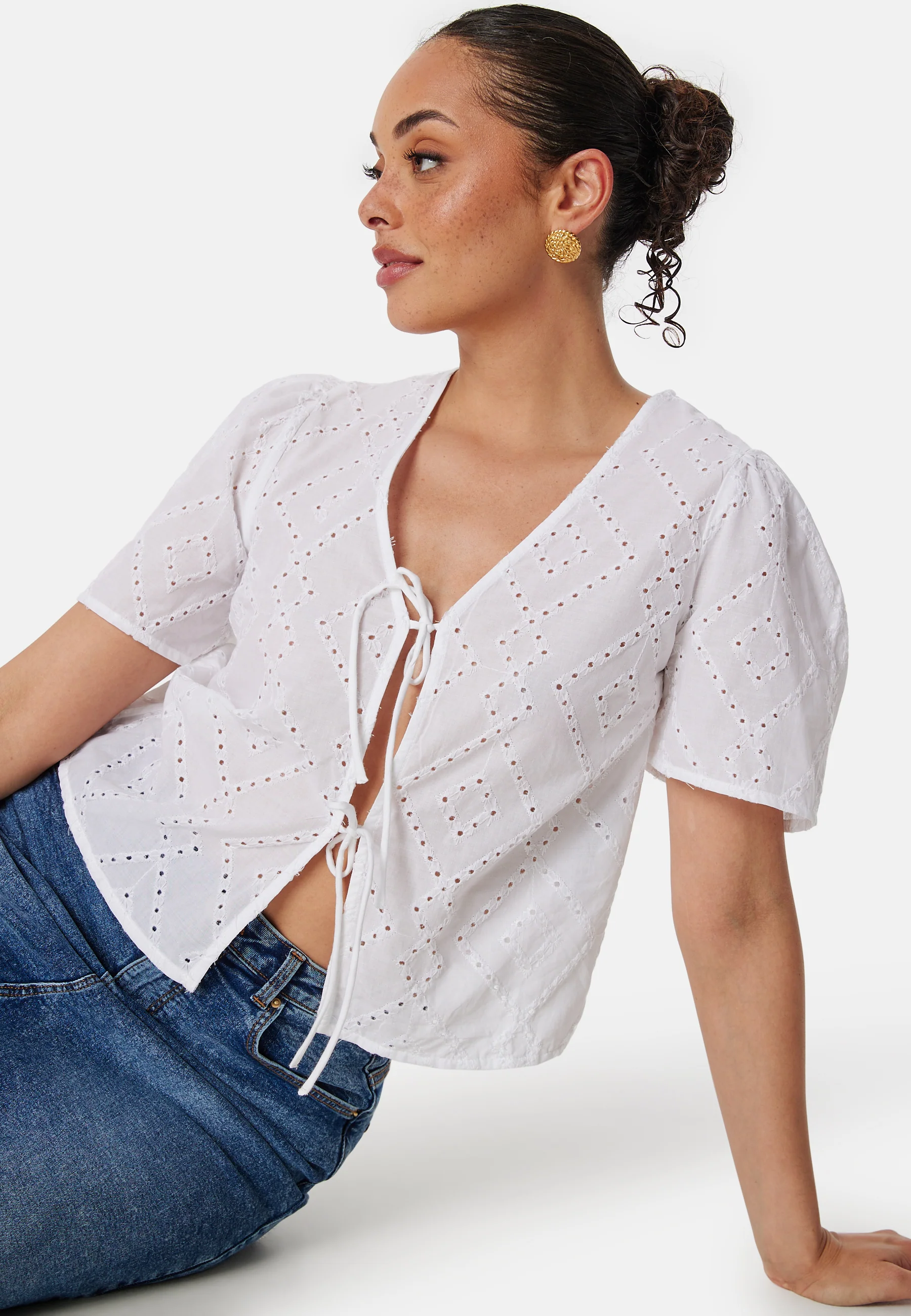 Onldanielle Auguste Emb Top