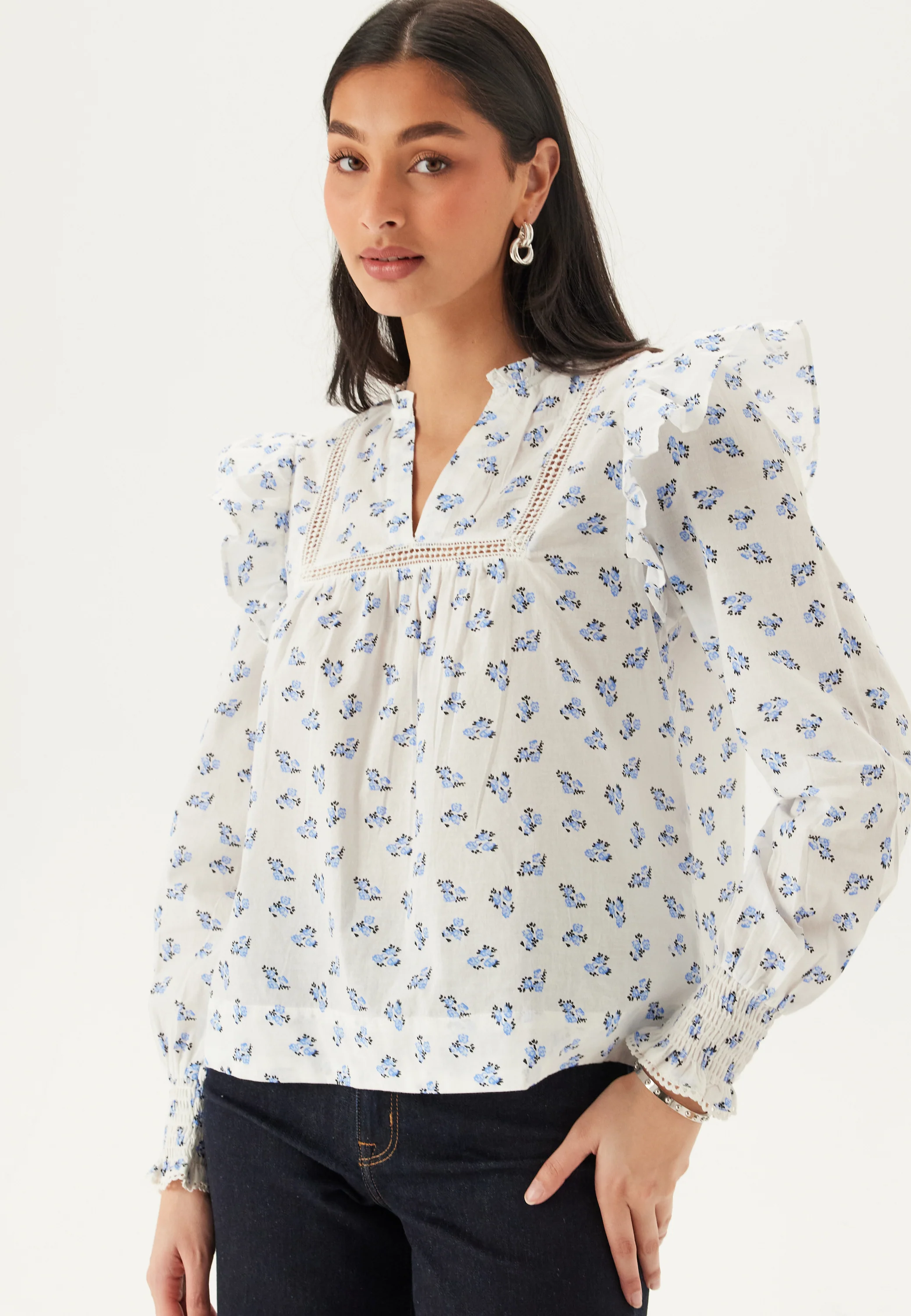 Onlidris Ls Frill Tape Top