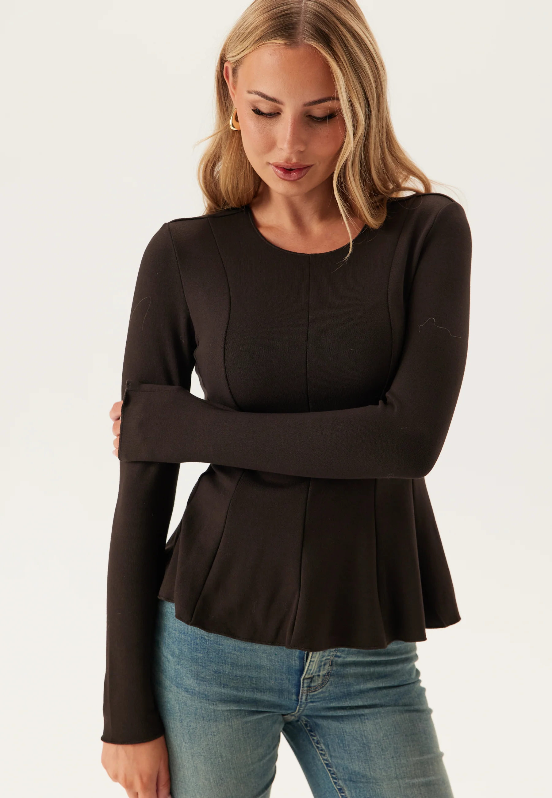 Onlkenya L/S PEPLUM TOP JRS PE - Image 2