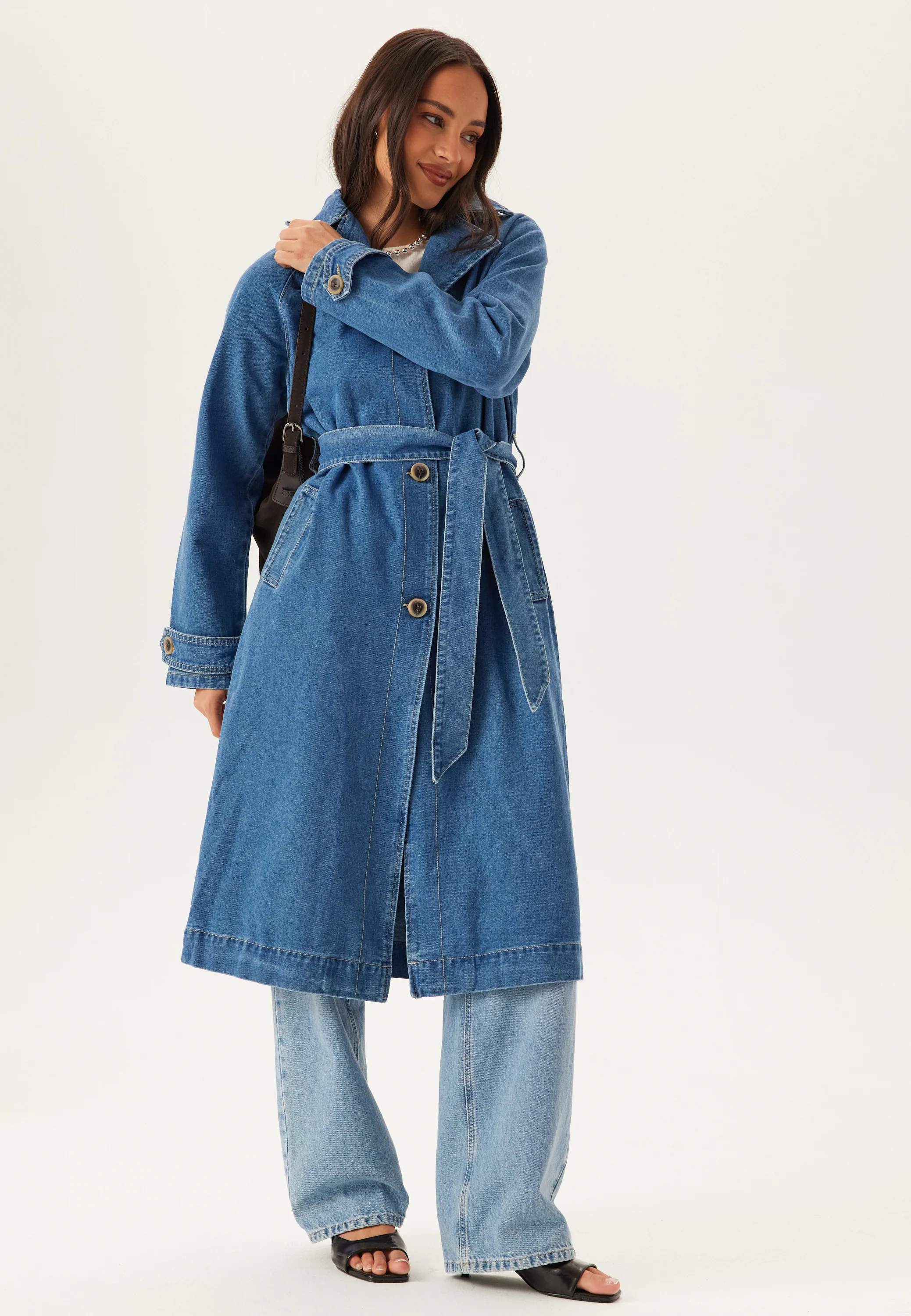 Onlmalou Belted Trench Dnm - Image 3