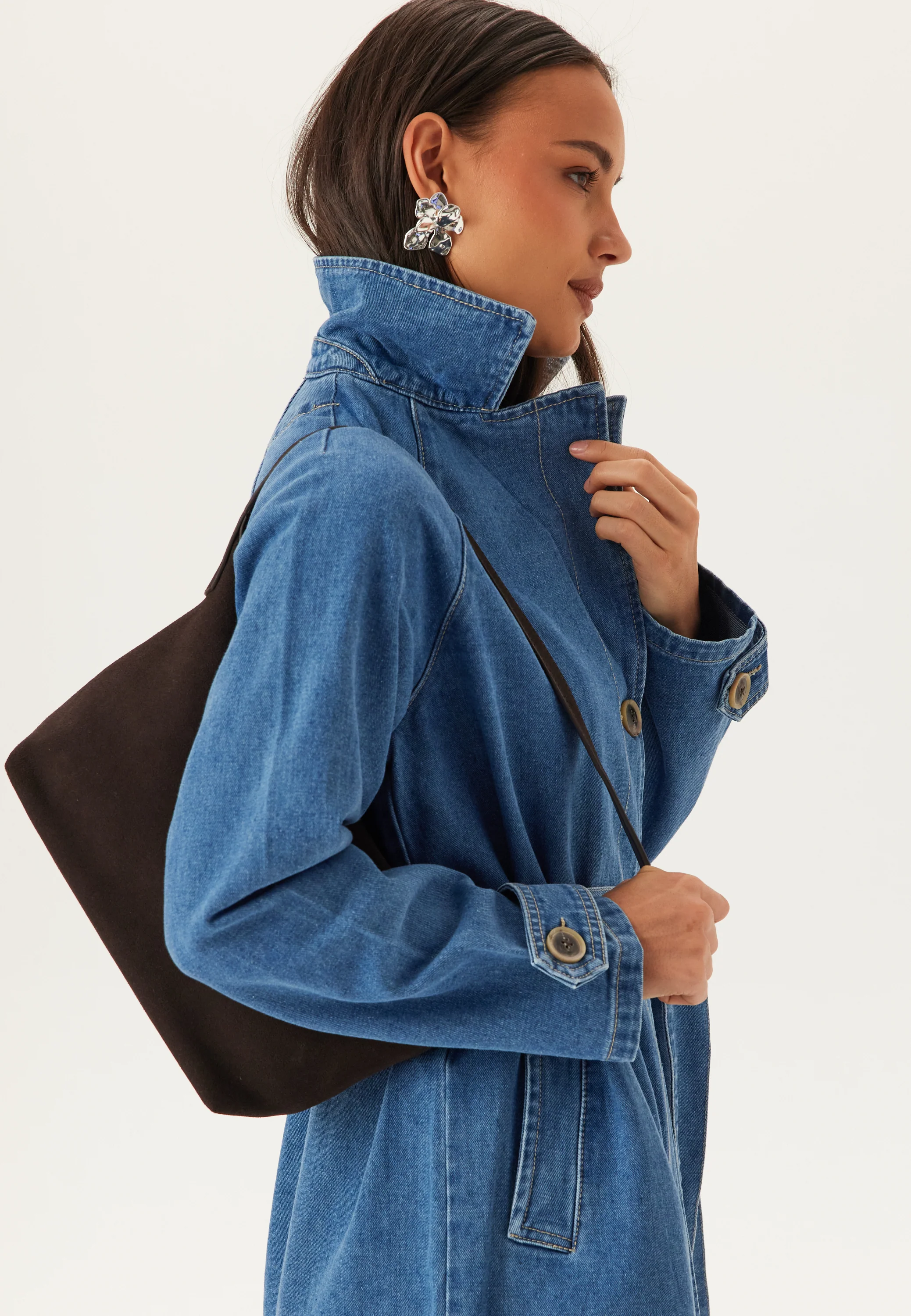Onlmalou Belted Trench Dnm - Image 4