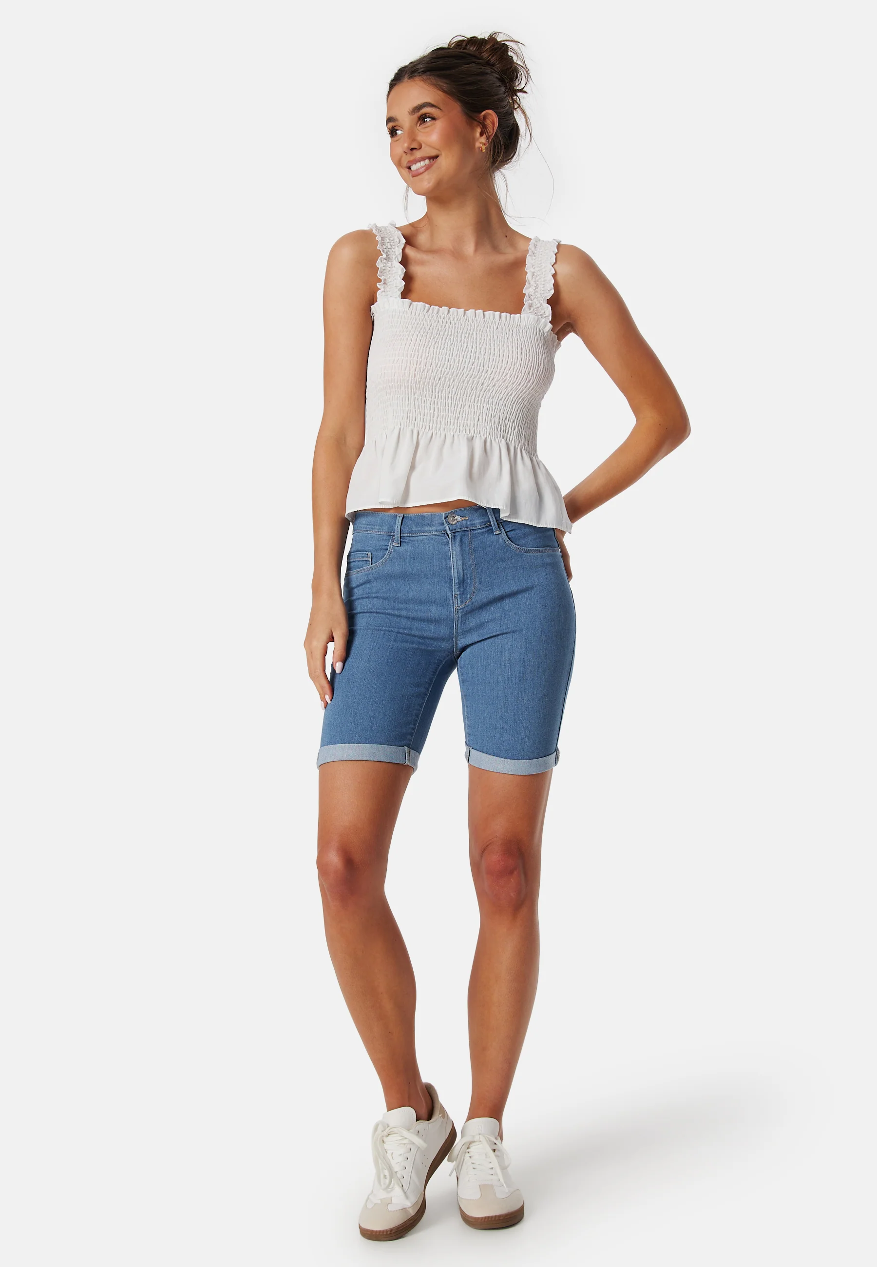Onlrain Life Mid Denim Shorts - Image 3