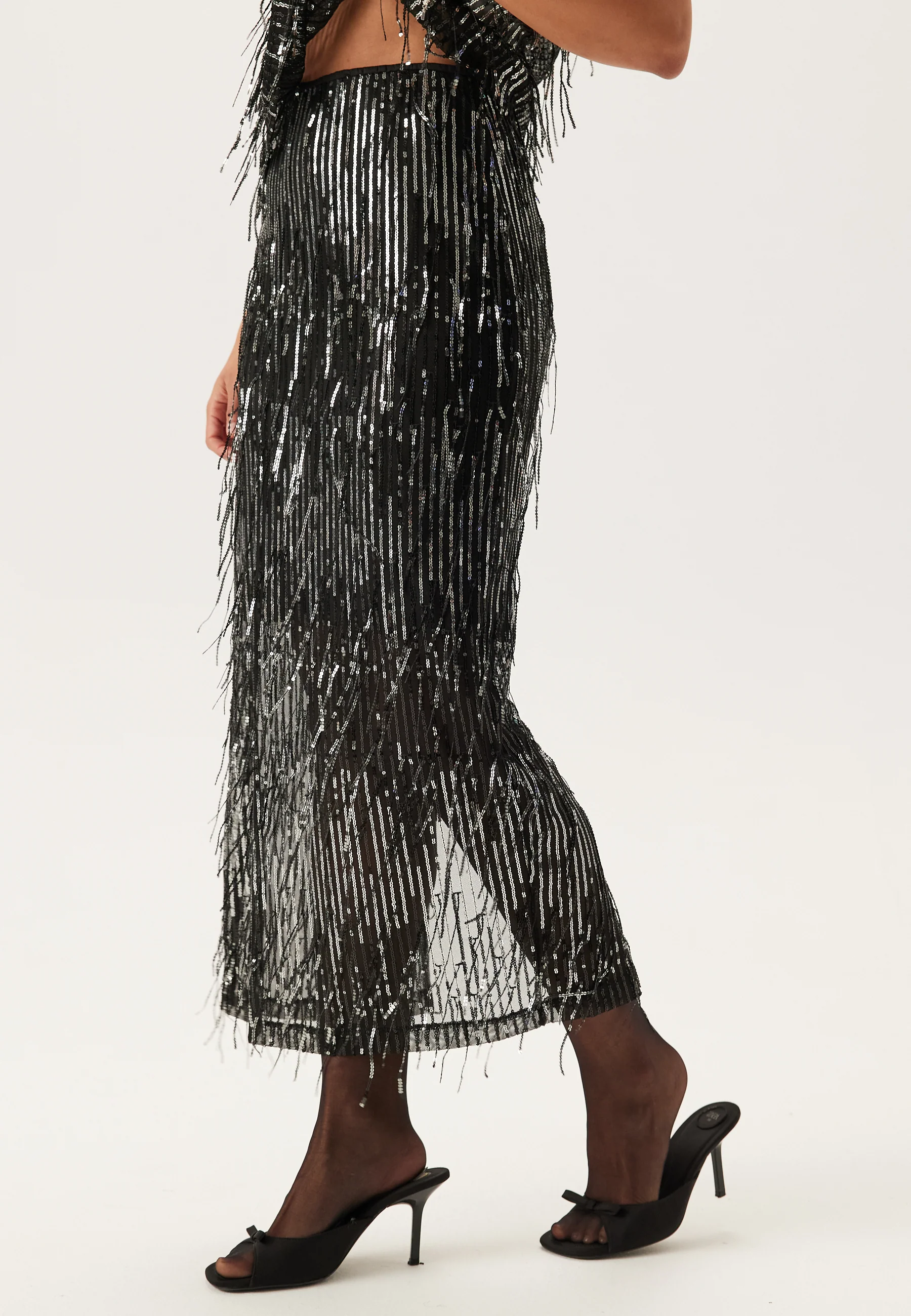 Onlspacy Hw Long Sequins Skirt