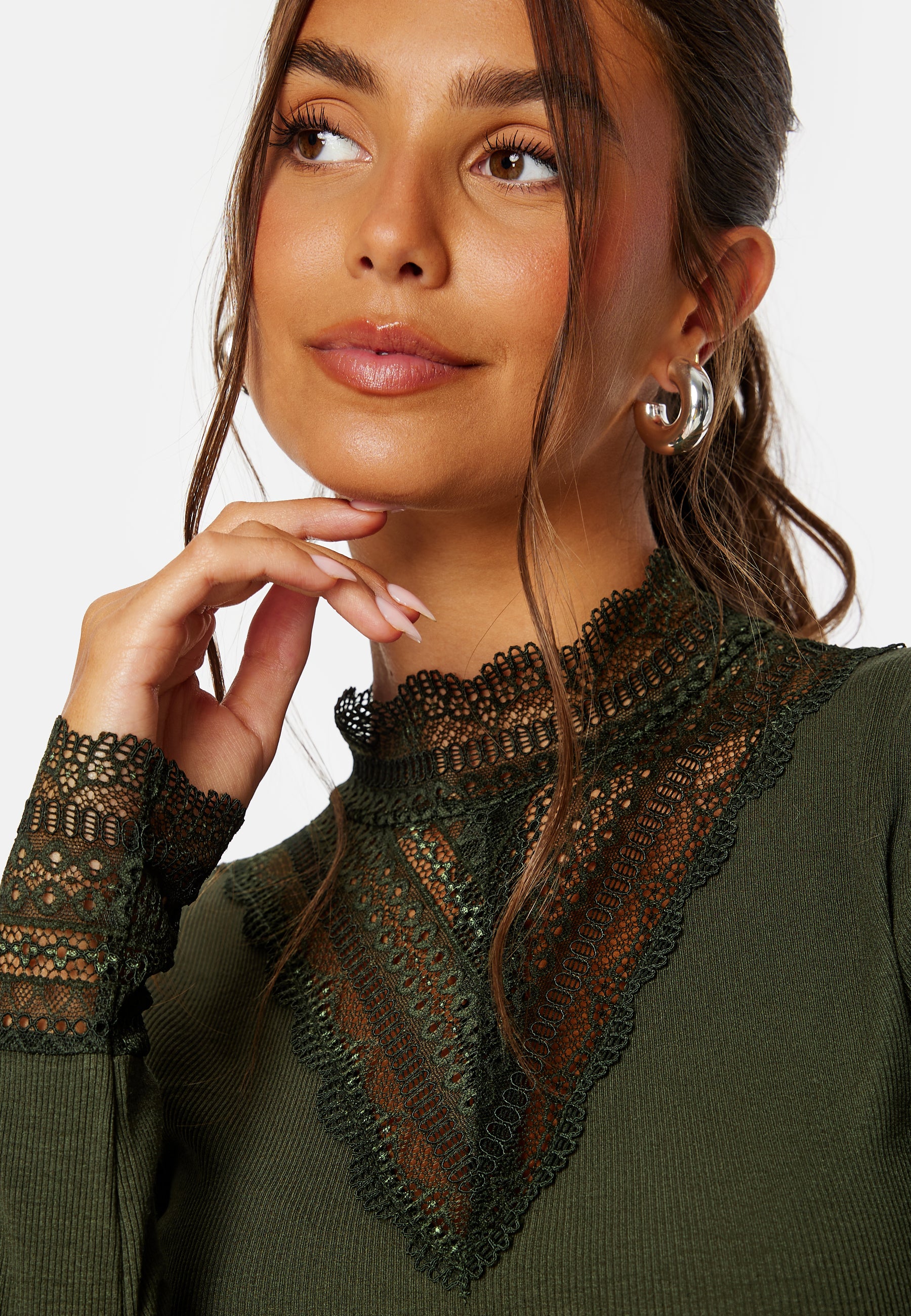 Onltilde L/S High Neck Lace Top JRS - Image 4