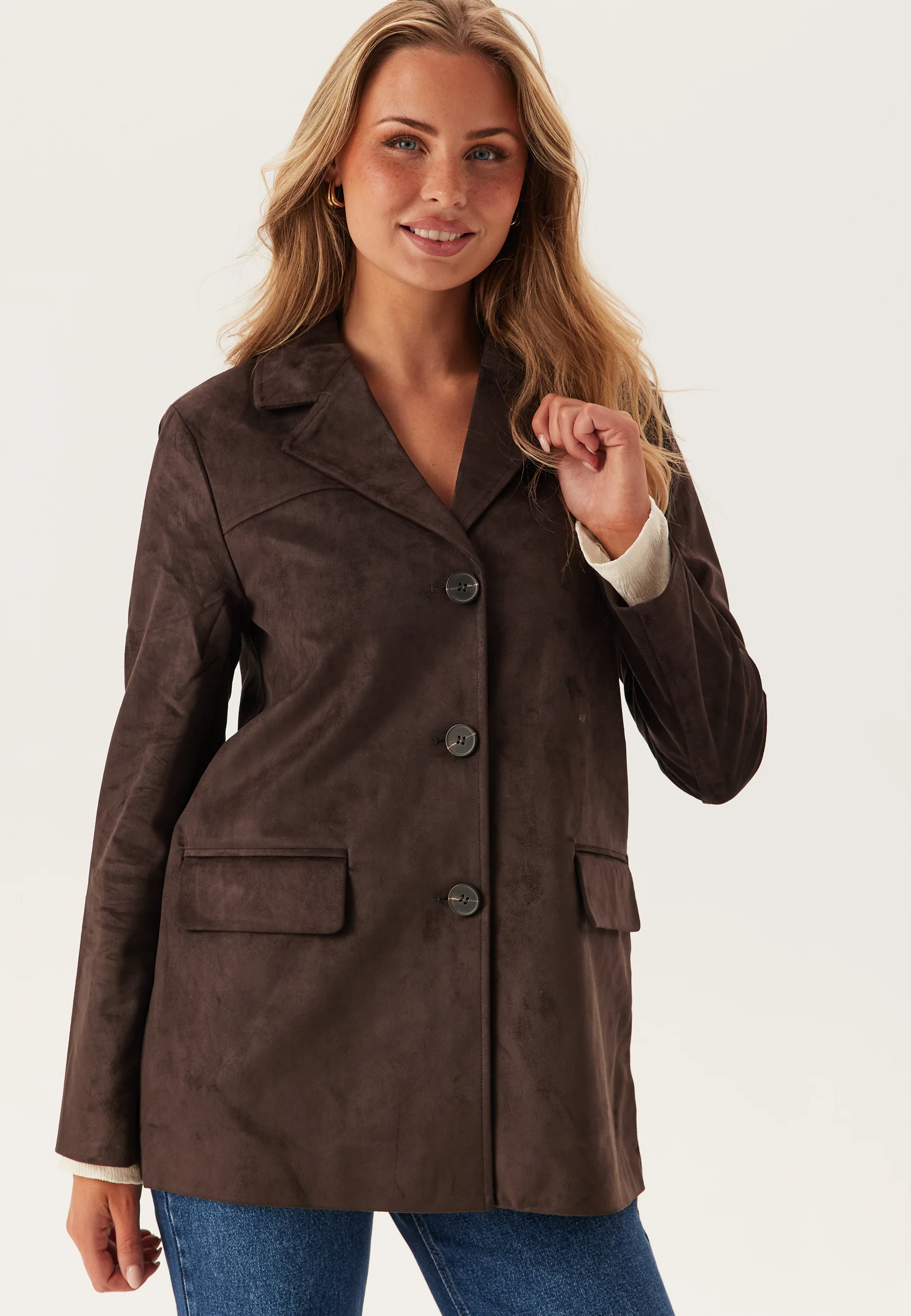 Onltulip Faux Suede Blazer Coa - Image 2