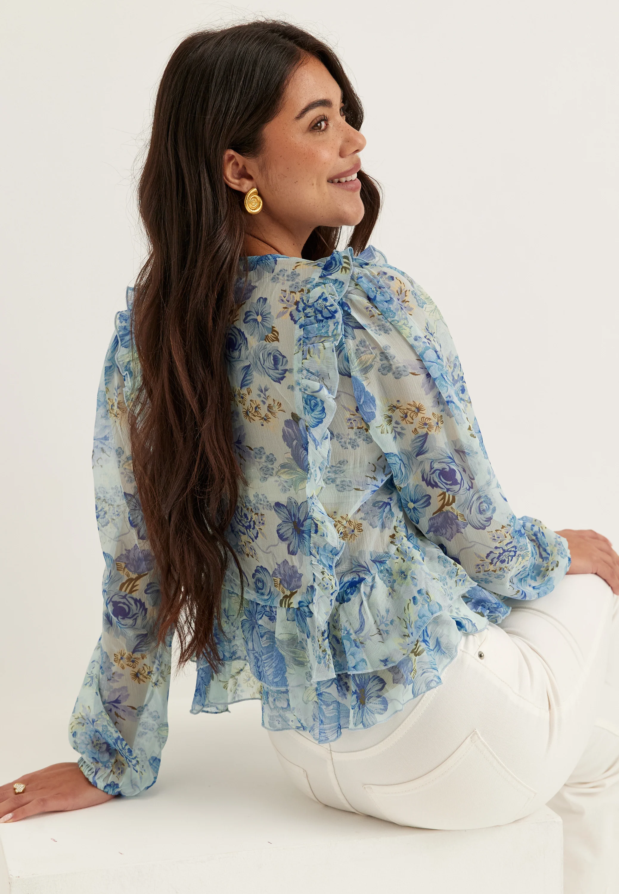 Onlvictoria Ls Frill Top Wvn - Image 2