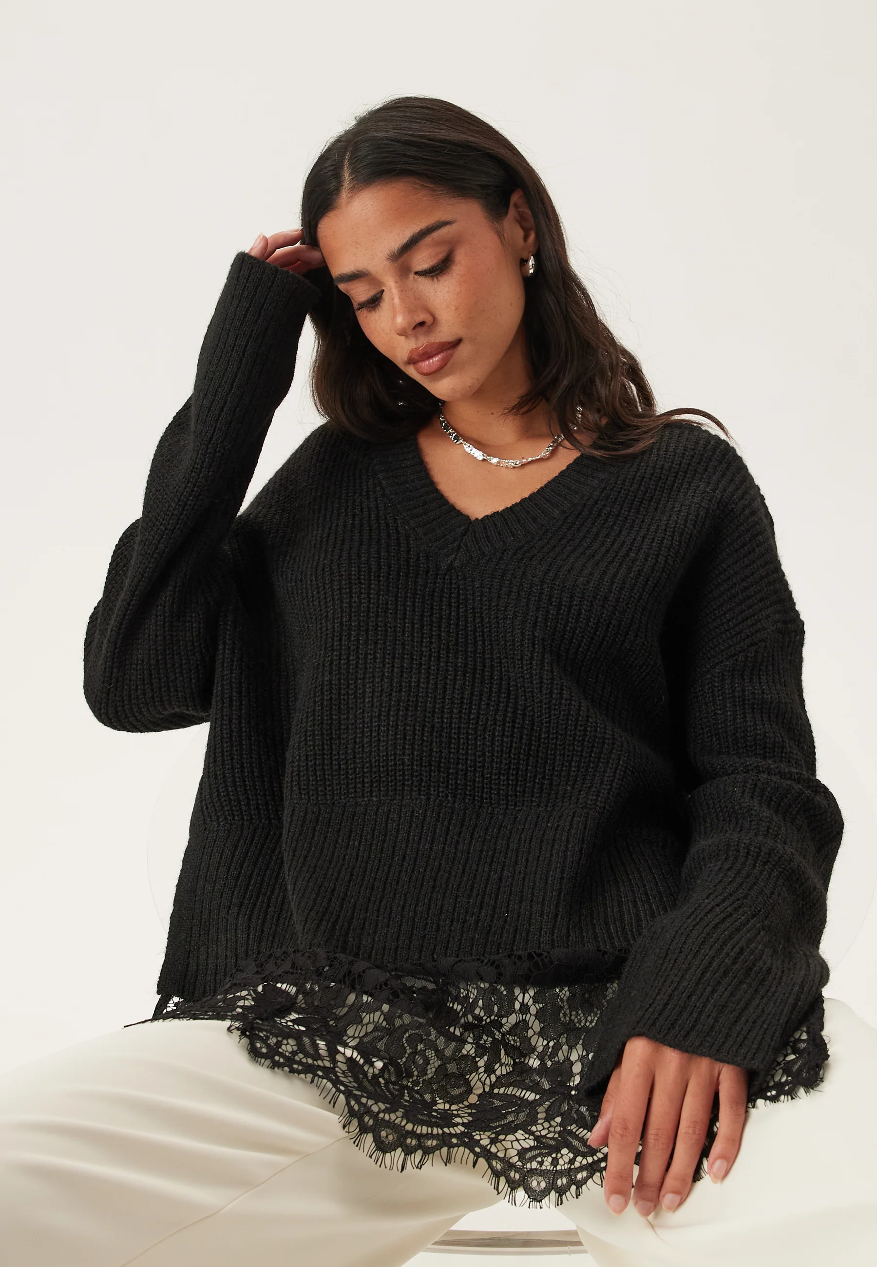 Onlvivia Ls Life V-neck Lace M - Image 4