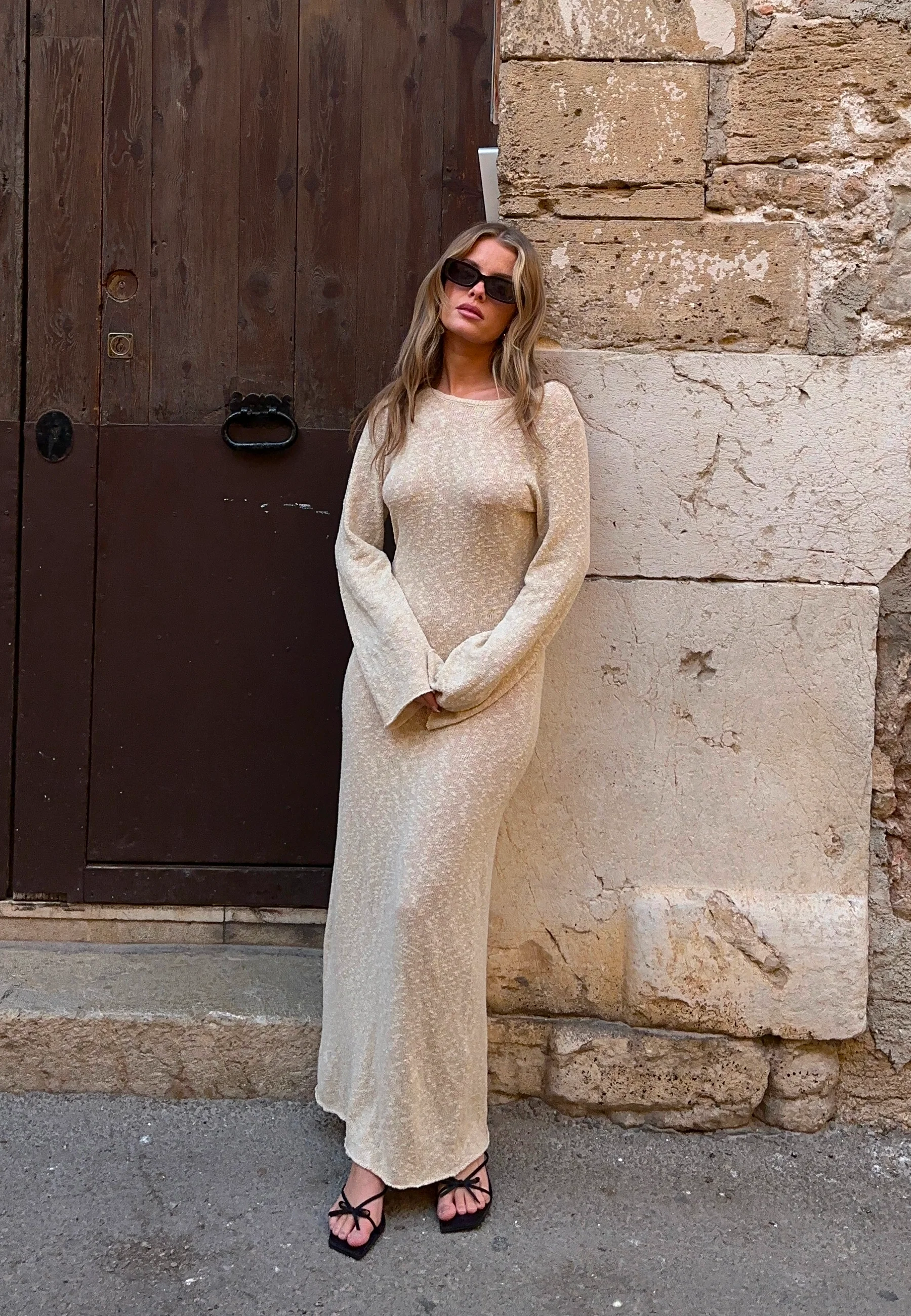 Open Back Fine Knitted Maxi Dress - Image 2