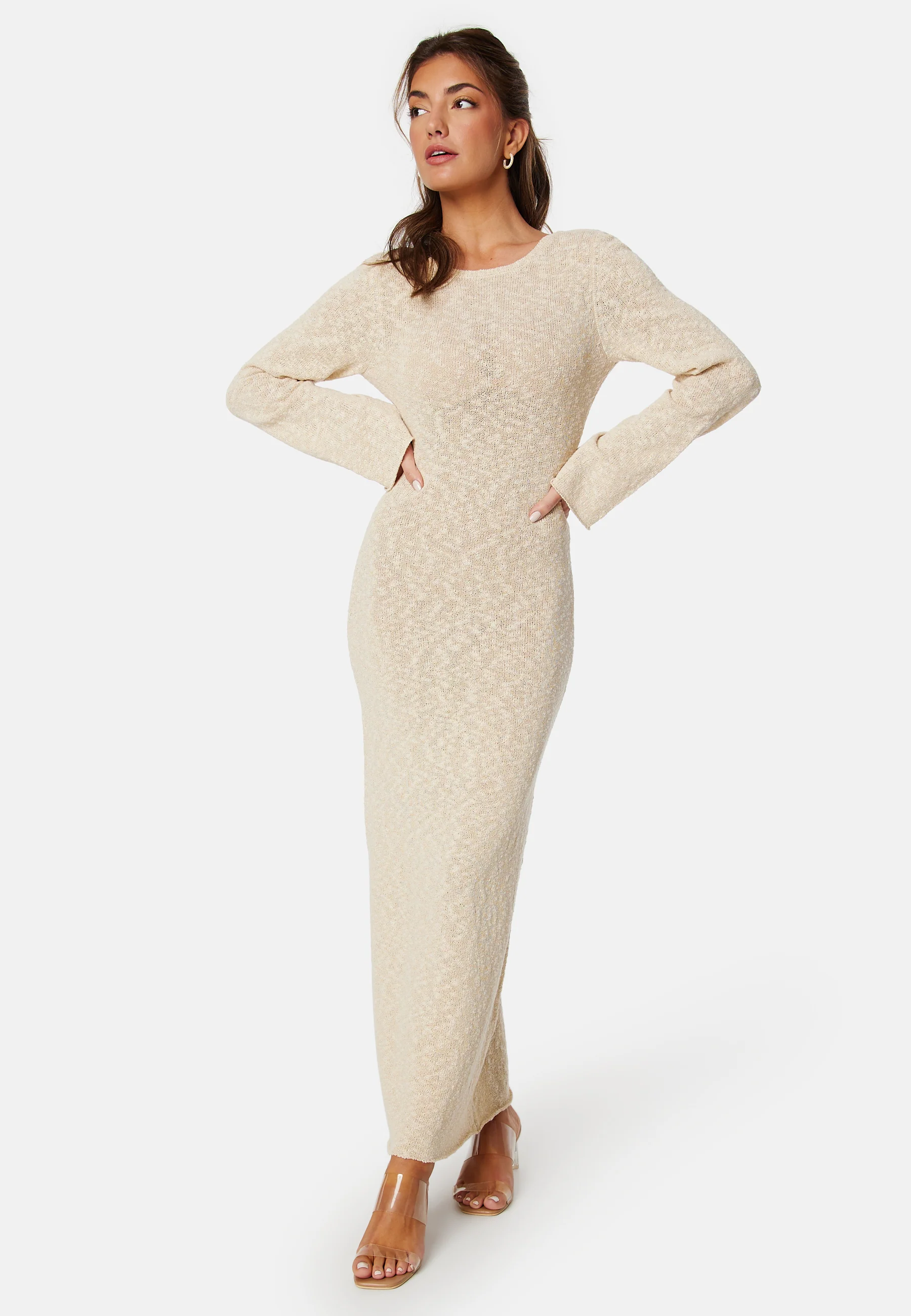 Open Back Fine Knitted Maxi Dress - Image 3