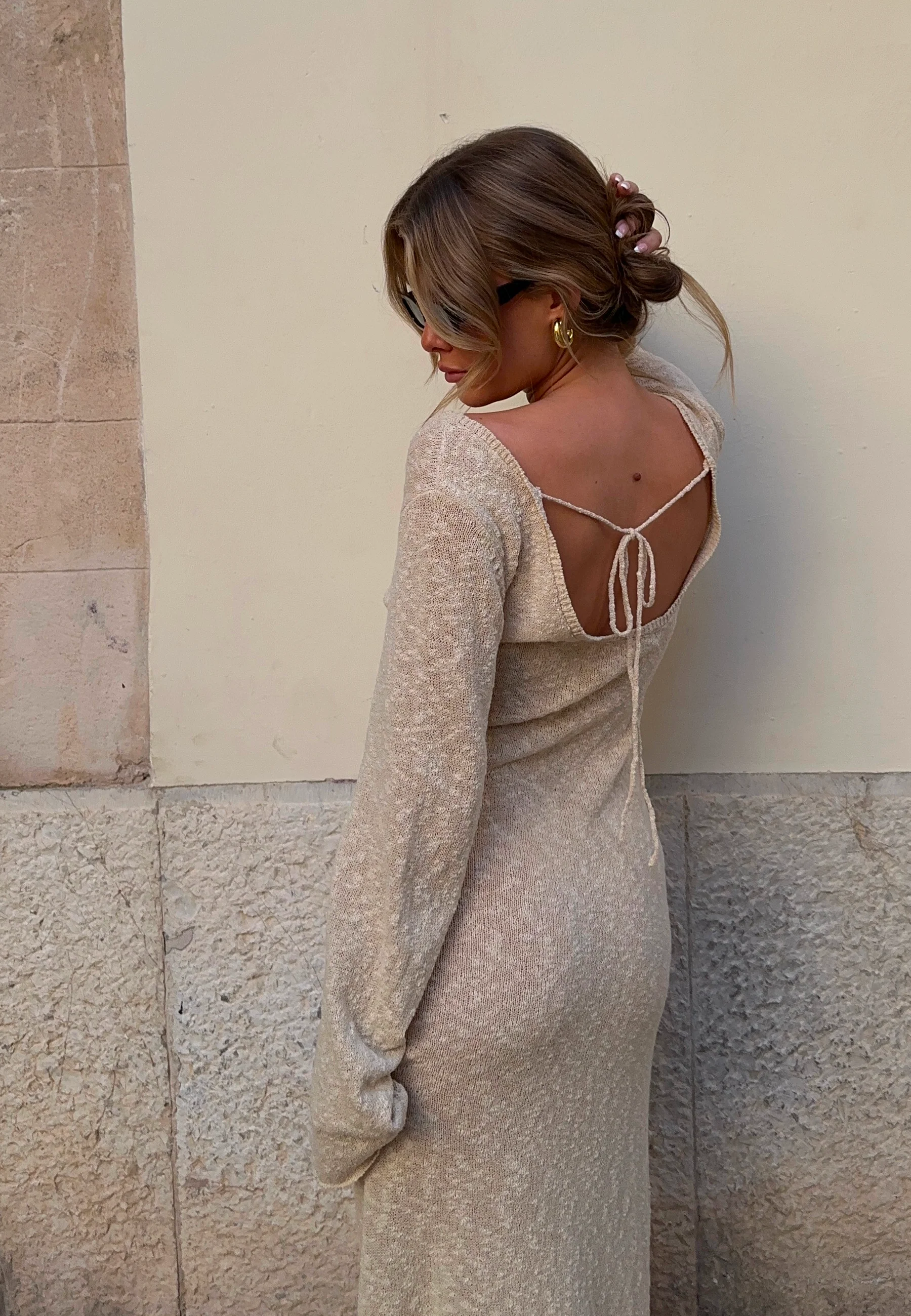 Open Back Fine Knitted Maxi Dress - Image 6