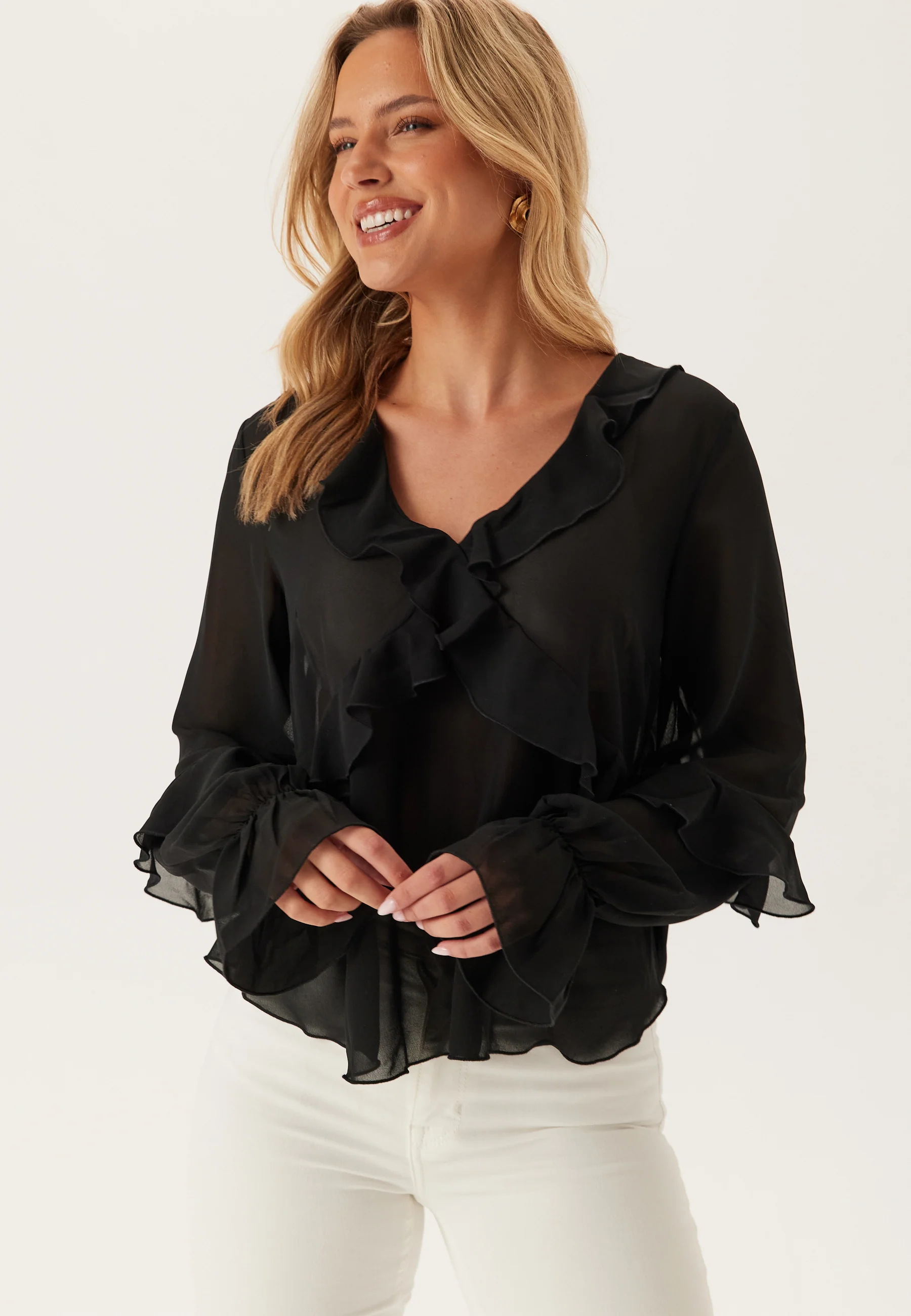 Open Back Frill Blouse - Image 2